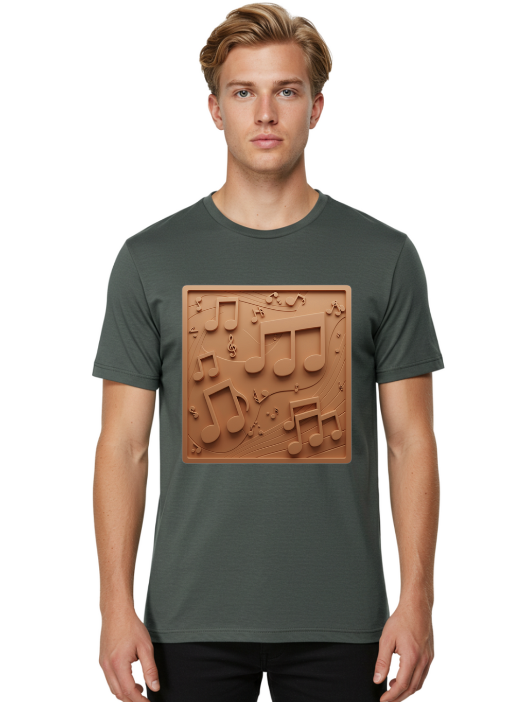 Music-Notes Men'S Graphic Tee, 100% Cotton, Comfortable Casual Summer Wear, Machine Washable, Musical Notes, Treble Clef, 3D Design, Creative Artwork, Music Theme, Melodic Elements, Artistic Expression, Harmony And Rhythm Bac191
