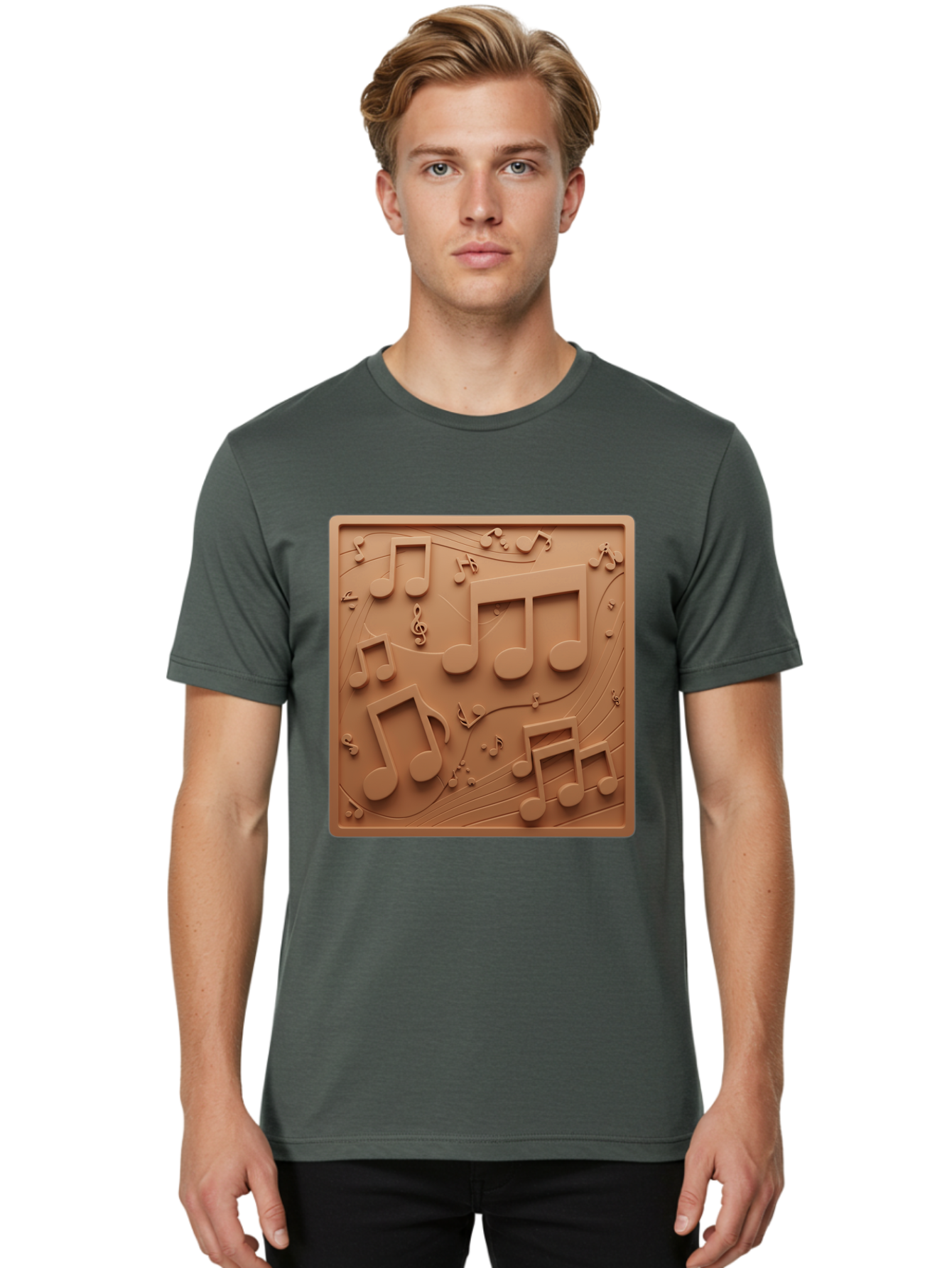 Music-Notes Men'S Graphic Tee, 100% Cotton, Comfortable Casual Summer Wear, Machine Washable, Musical Notes, Treble Clef, 3D Design, Creative Artwork, Music Theme, Melodic Elements, Artistic Expression, Harmony And Rhythm Bac191