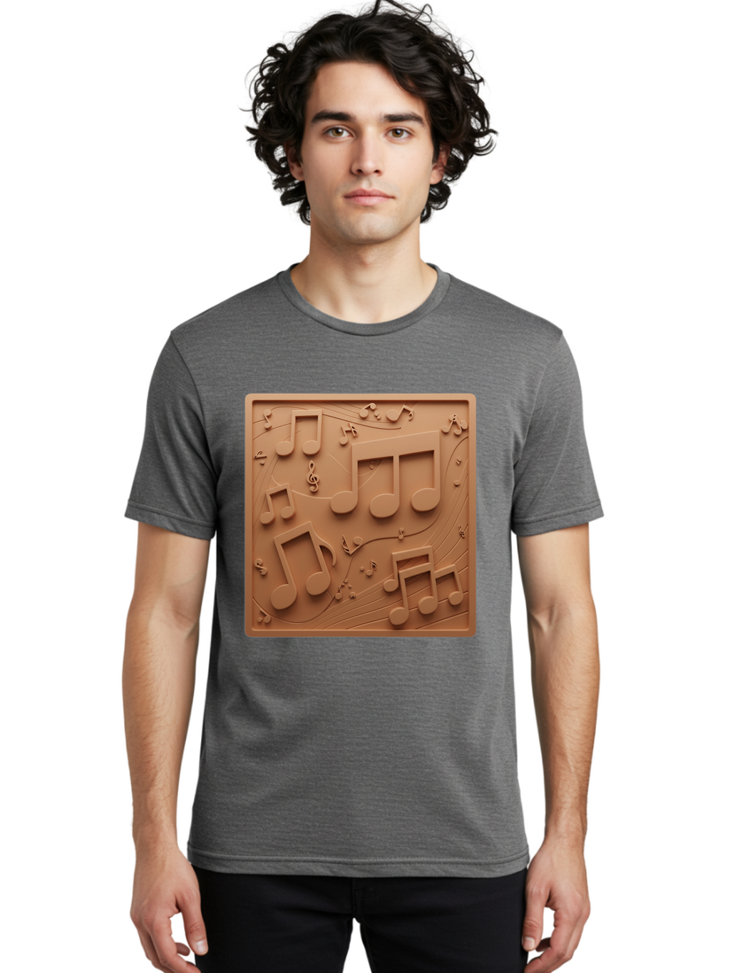 Music-Notes Men'S Graphic Tee, 100% Cotton, Comfortable Casual Summer Wear, Machine Washable, Musical Notes, Treble Clef, 3D Design, Creative Artwork, Music Theme, Melodic Elements, Artistic Expression, Harmony And Rhythm Bac191