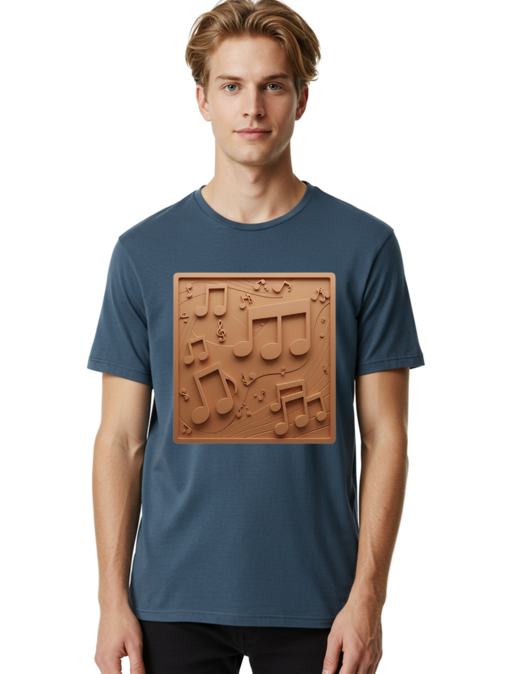 Music-Notes Men'S Graphic Tee, 100% Cotton, Comfortable Casual Summer Wear, Machine Washable, Musical Notes, Treble Clef, 3D Design, Creative Artwork, Music Theme, Melodic Elements, Artistic Expression, Harmony And Rhythm Bac191