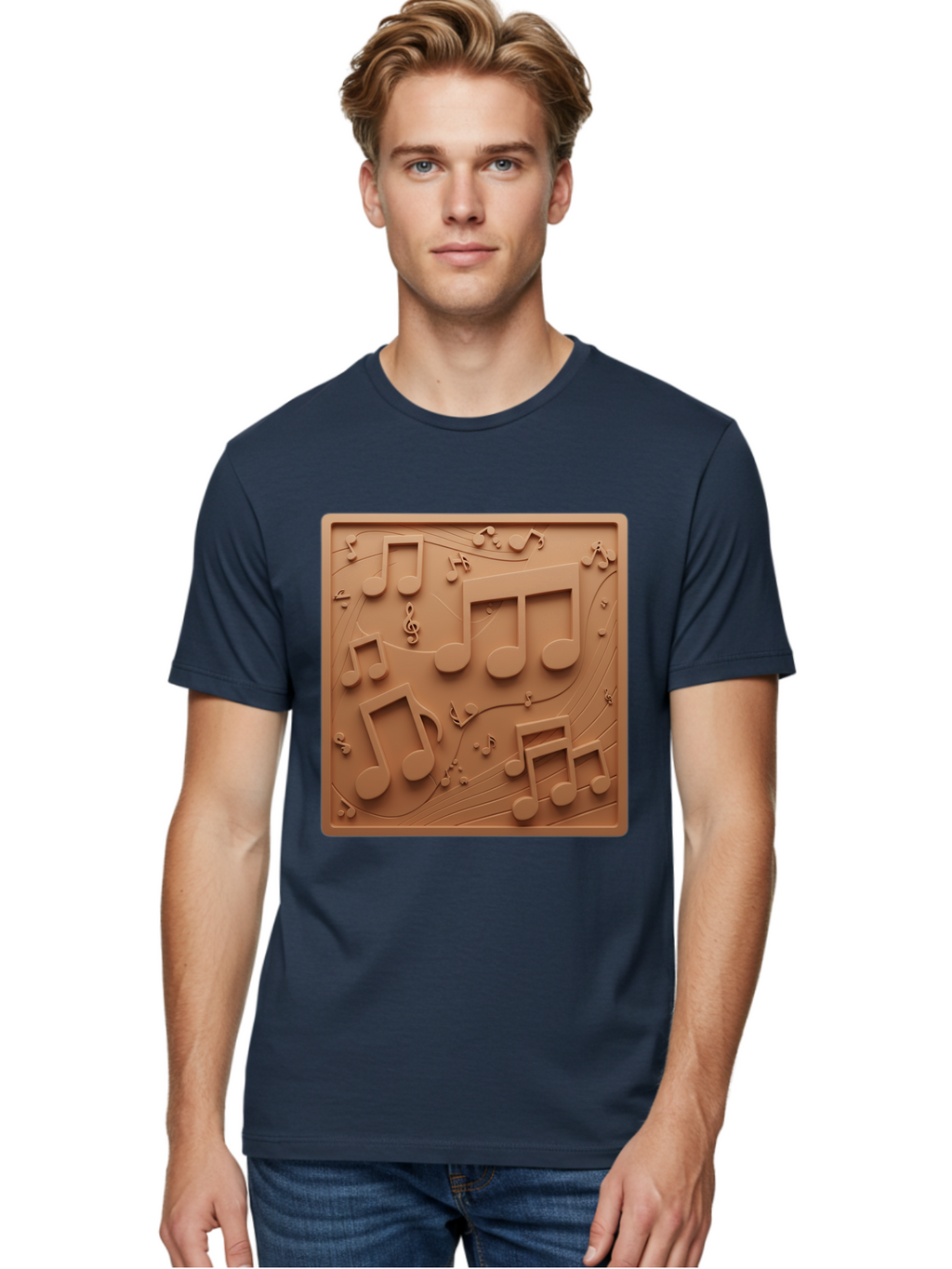 Music-Notes Men'S Graphic Tee, 100% Cotton, Comfortable Casual Summer Wear, Machine Washable, Musical Notes, Treble Clef, 3D Design, Creative Artwork, Music Theme, Melodic Elements, Artistic Expression, Harmony And Rhythm Bac191