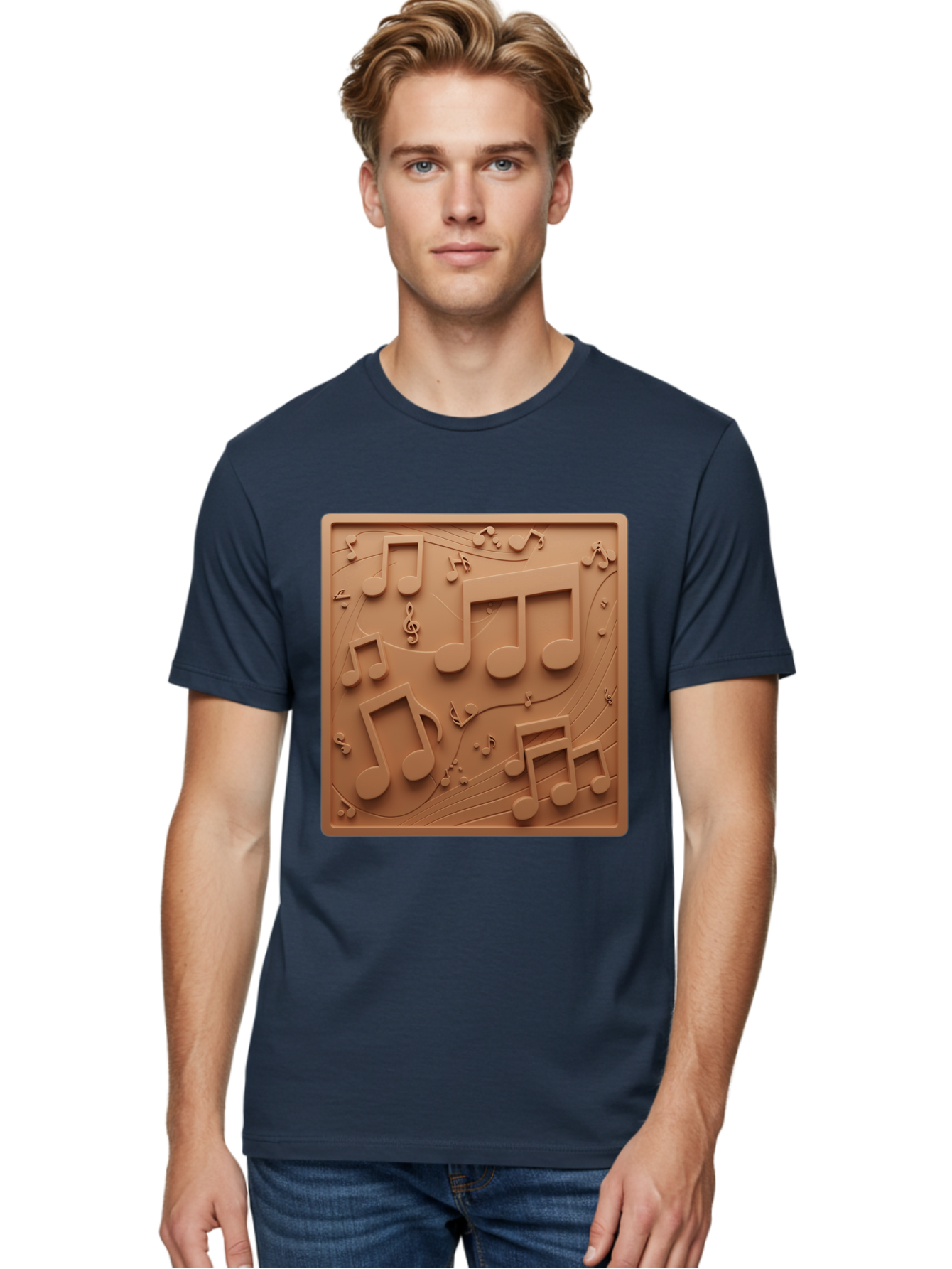 Music-Notes Men'S Graphic Tee, 100% Cotton, Comfortable Casual Summer Wear, Machine Washable, Musical Notes, Treble Clef, 3D Design, Creative Artwork, Music Theme, Melodic Elements, Artistic Expression, Harmony And Rhythm Bac191