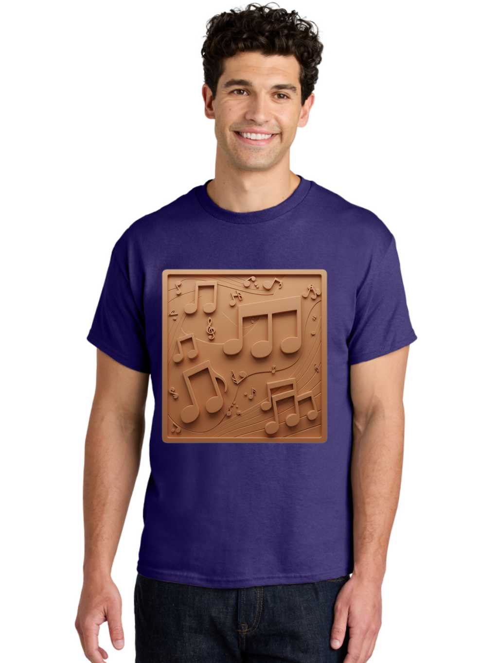 Music-Notes Men'S Graphic Tee, 100% Cotton, Comfortable Casual Summer Wear, Machine Washable, Musical Notes, Treble Clef, 3D Design, Creative Artwork, Music Theme, Melodic Elements, Artistic Expression, Harmony And Rhythm Bac191