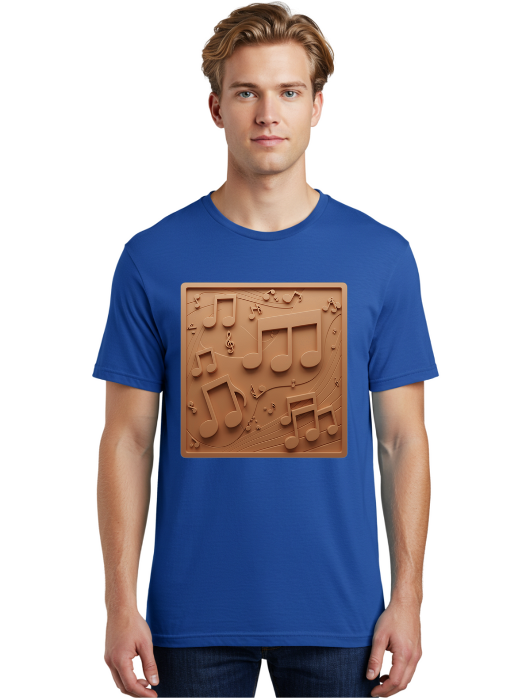 Music-Notes Men'S Graphic Tee, 100% Cotton, Comfortable Casual Summer Wear, Machine Washable, Musical Notes, Treble Clef, 3D Design, Creative Artwork, Music Theme, Melodic Elements, Artistic Expression, Harmony And Rhythm Bac191