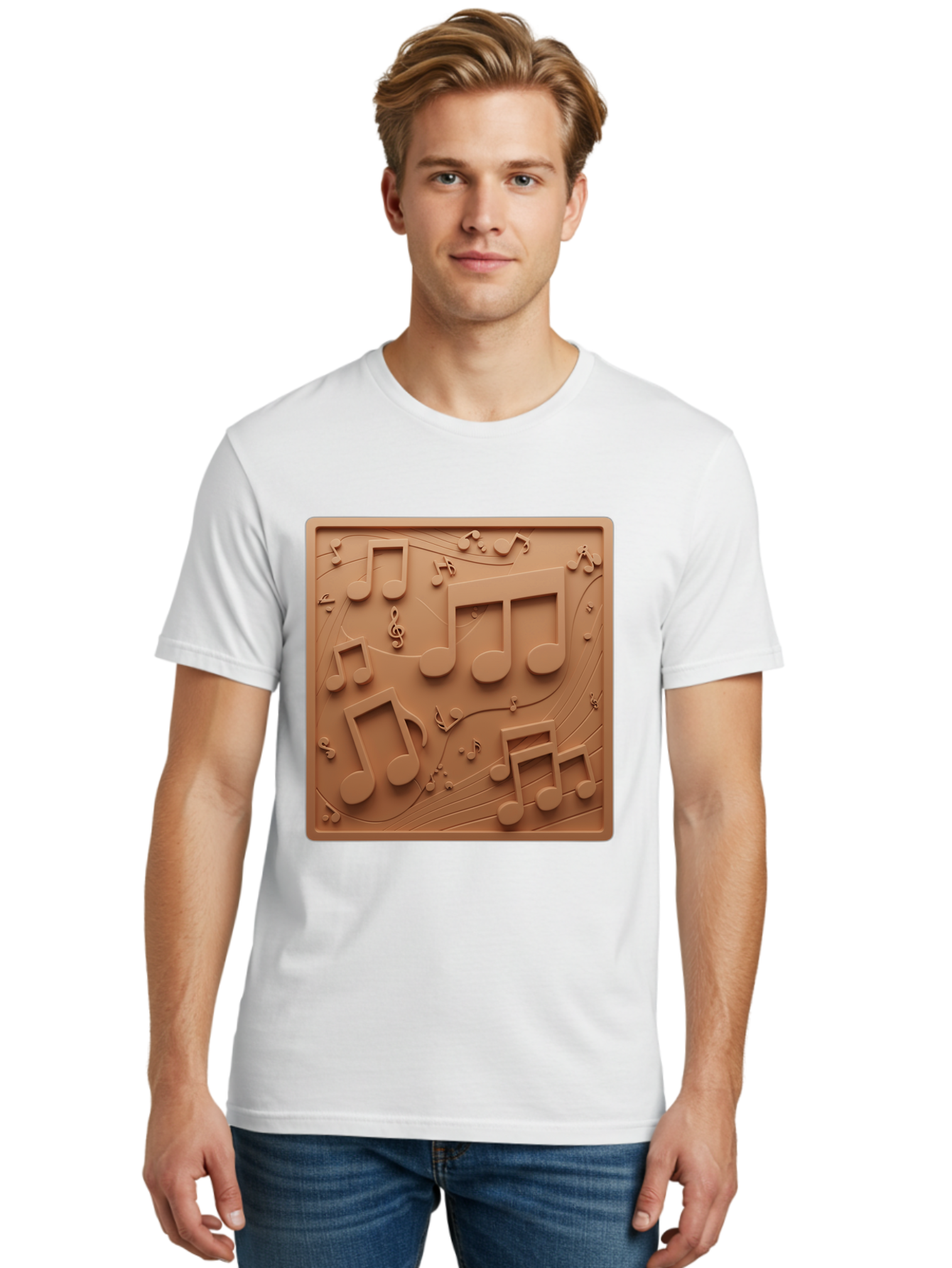 Music-Notes Men'S Graphic Tee, 100% Cotton, Comfortable Casual Summer Wear, Machine Washable, Musical Notes, Treble Clef, 3D Design, Creative Artwork, Music Theme, Melodic Elements, Artistic Expression, Harmony And Rhythm Bac191