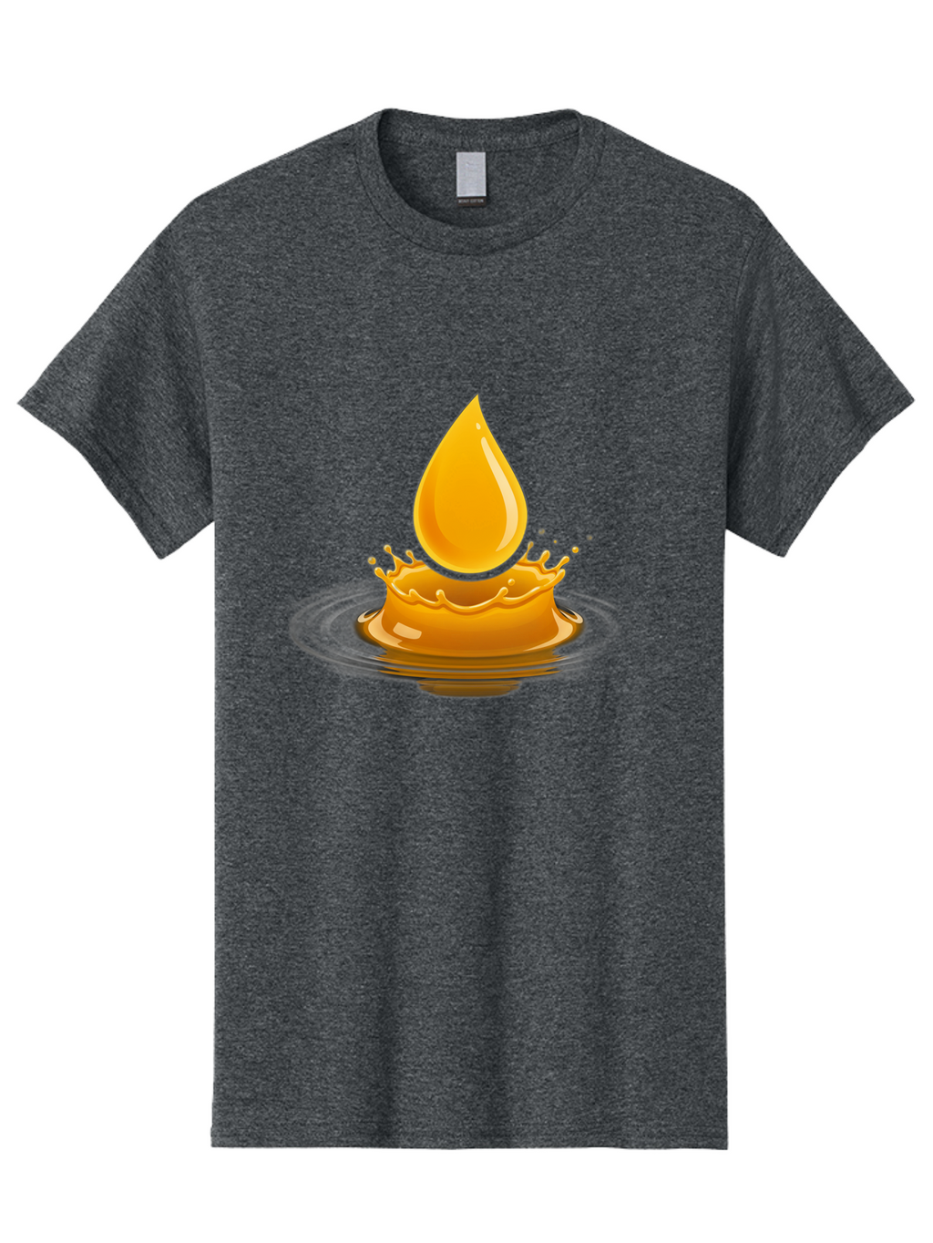 Oil-Drop-Splash Men'S Graphic Tee, 100% Cotton, Comfortable Casual Summer Wear, Machine Washable, Oil Droplet, Splash Effect, Ripple, Drop Of Oil, Brown Liquid, Abstract Design, Modern Art, Digital Illustration, Fluid Dynamics, Shiny Surface Bac199