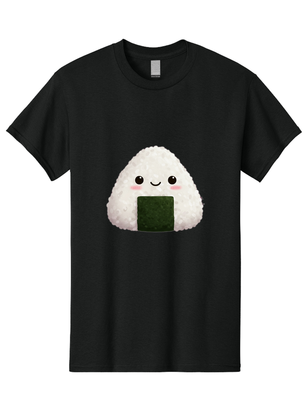 Onigiri Men'S Graphic Tee, 100% Cotton, Comfortable Casual Summer Wear, Machine Washable, Triangular Onigiri, Japanese Rice Ball, Nori Seaweed, Kawaii Food, Cute Character, Cartoon Illustration, Adorable Snack, Japanese Cuisine Bac200