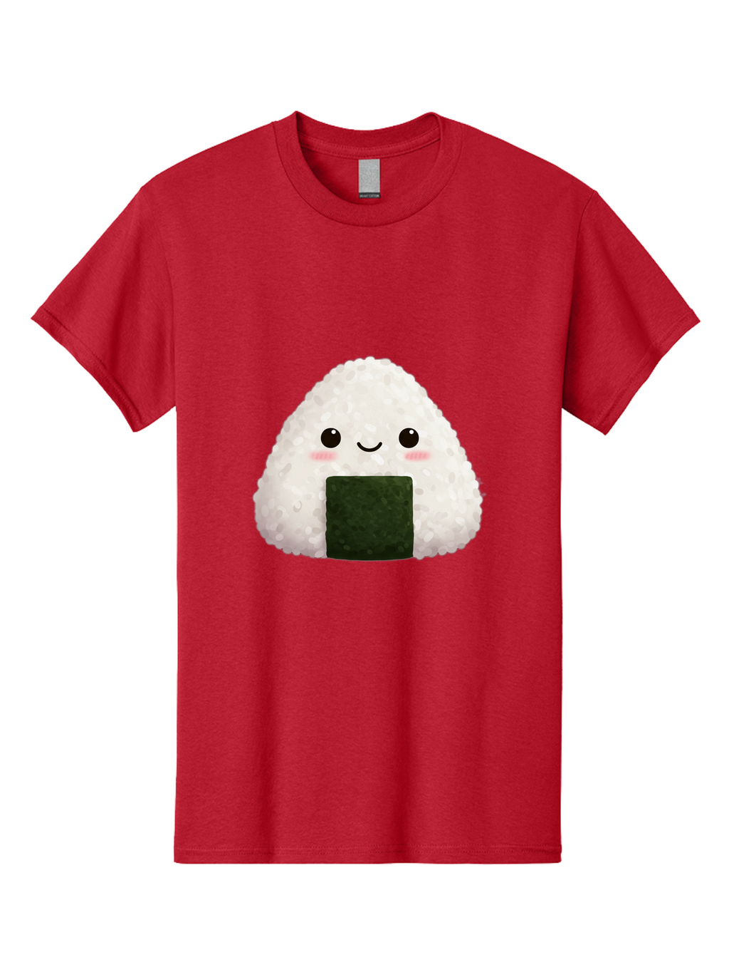 Onigiri Men'S Graphic Tee, 100% Cotton, Comfortable Casual Summer Wear, Machine Washable, Triangular Onigiri, Japanese Rice Ball, Nori Seaweed, Kawaii Food, Cute Character, Cartoon Illustration, Adorable Snack, Japanese Cuisine Bac200