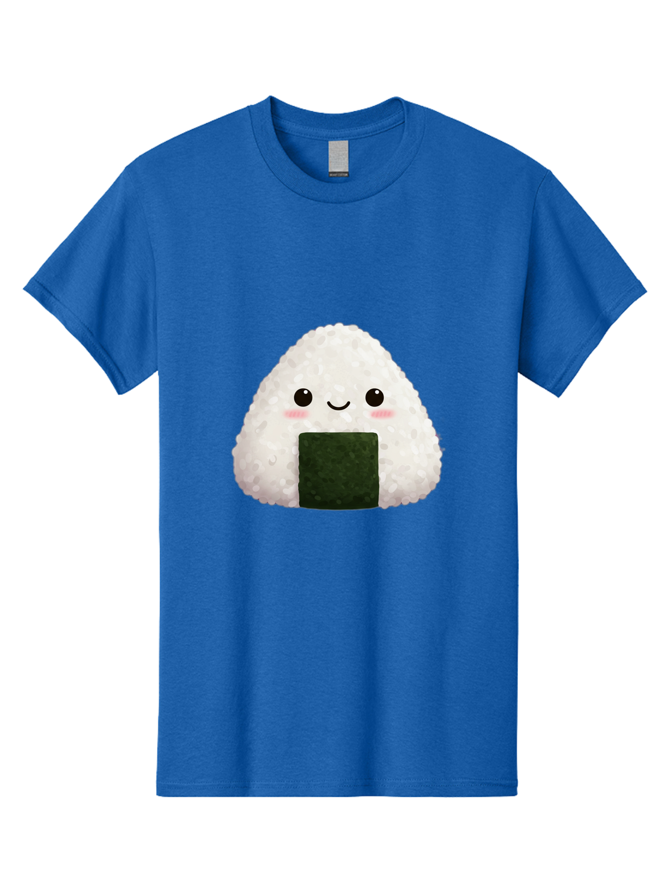 Onigiri Men'S Graphic Tee, 100% Cotton, Comfortable Casual Summer Wear, Machine Washable, Triangular Onigiri, Japanese Rice Ball, Nori Seaweed, Kawaii Food, Cute Character, Cartoon Illustration, Adorable Snack, Japanese Cuisine Bac200