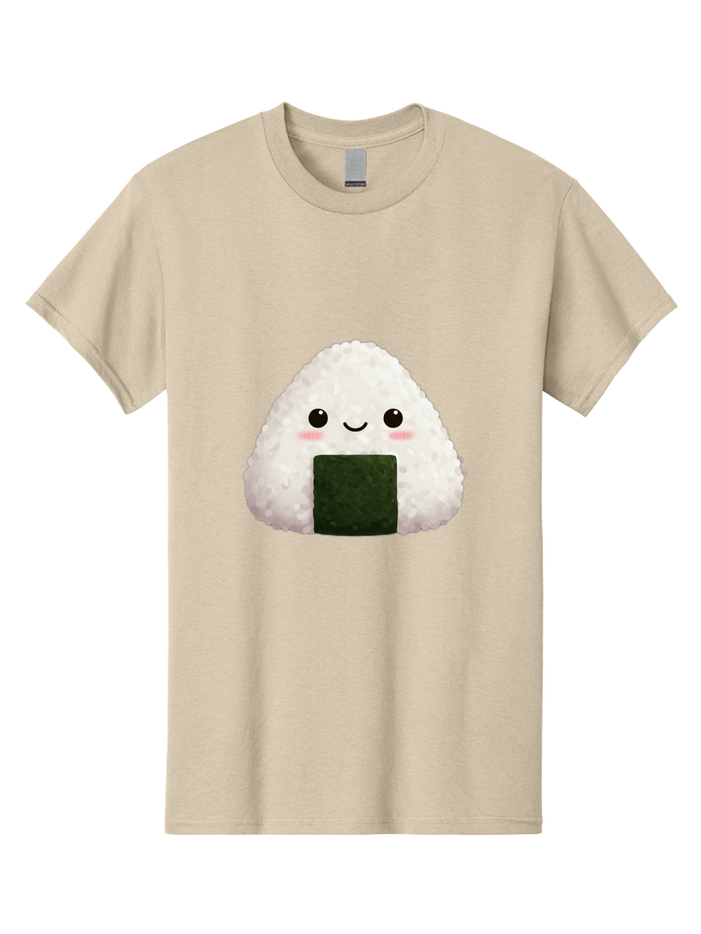 Onigiri Men'S Graphic Tee, 100% Cotton, Comfortable Casual Summer Wear, Machine Washable, Triangular Onigiri, Japanese Rice Ball, Nori Seaweed, Kawaii Food, Cute Character, Cartoon Illustration, Adorable Snack, Japanese Cuisine Bac200
