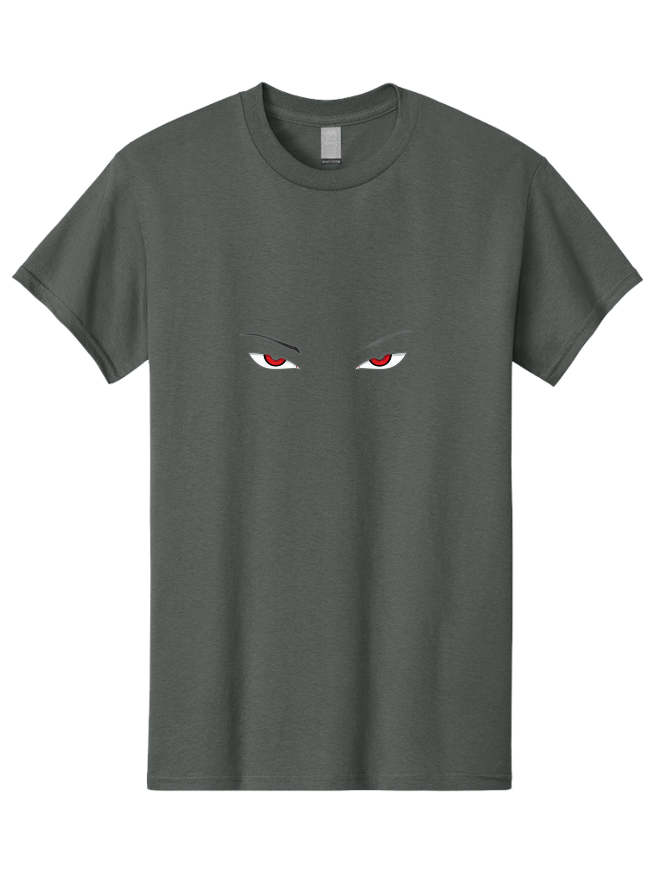 Pair-Of-Eyes Men'S Graphic Tee, 100% Cotton, Comfortable Casual Summer Wear, Machine Washable, Cartoon Eyes, Red Irises, White Eyes, Black Eyebrows, Anime Style, Simple Design, Bold Colors, Eye Contact Bac207