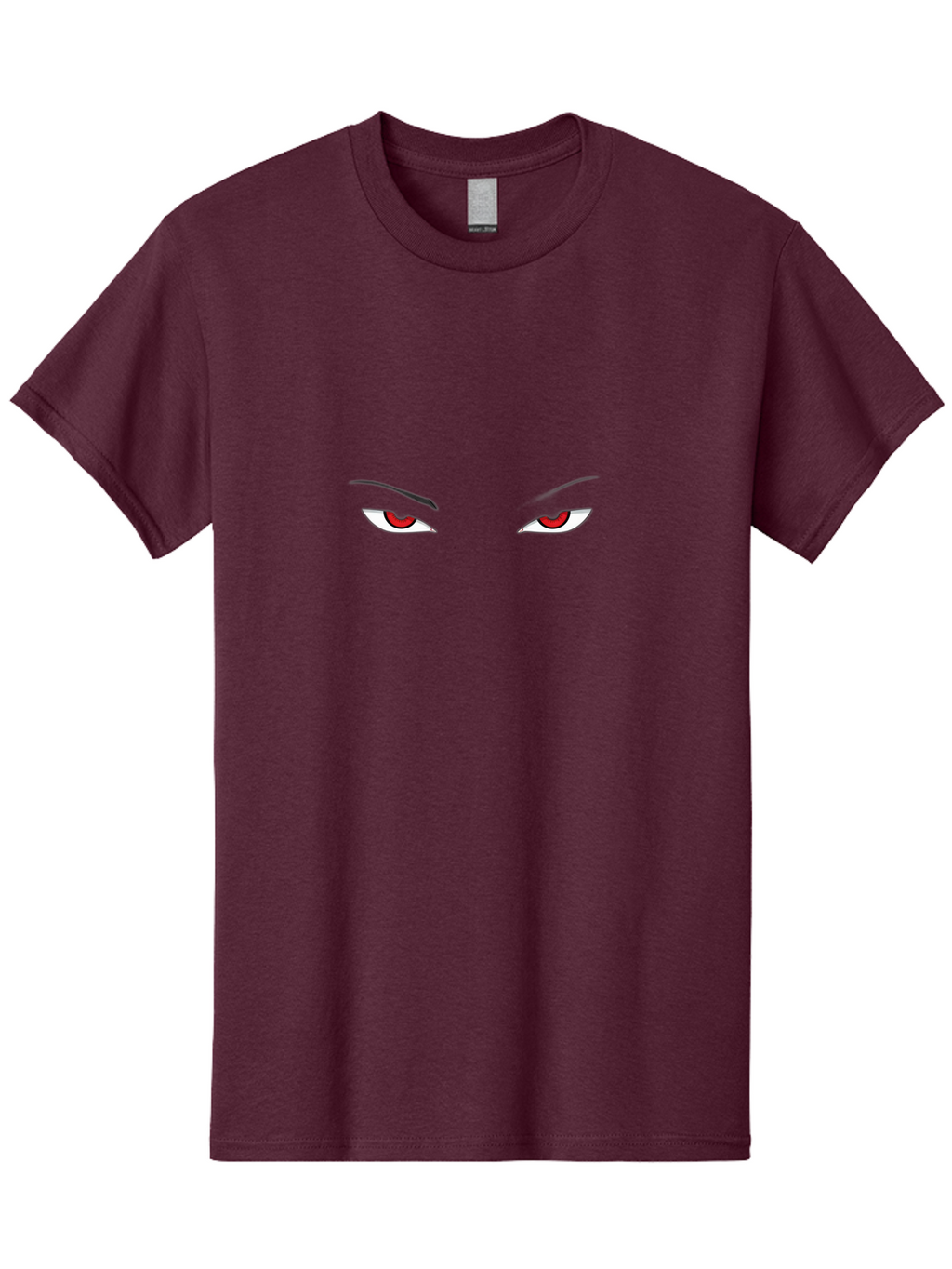 Pair-Of-Eyes Men'S Graphic Tee, 100% Cotton, Comfortable Casual Summer Wear, Machine Washable, Cartoon Eyes, Red Irises, White Eyes, Black Eyebrows, Anime Style, Simple Design, Bold Colors, Eye Contact Bac207