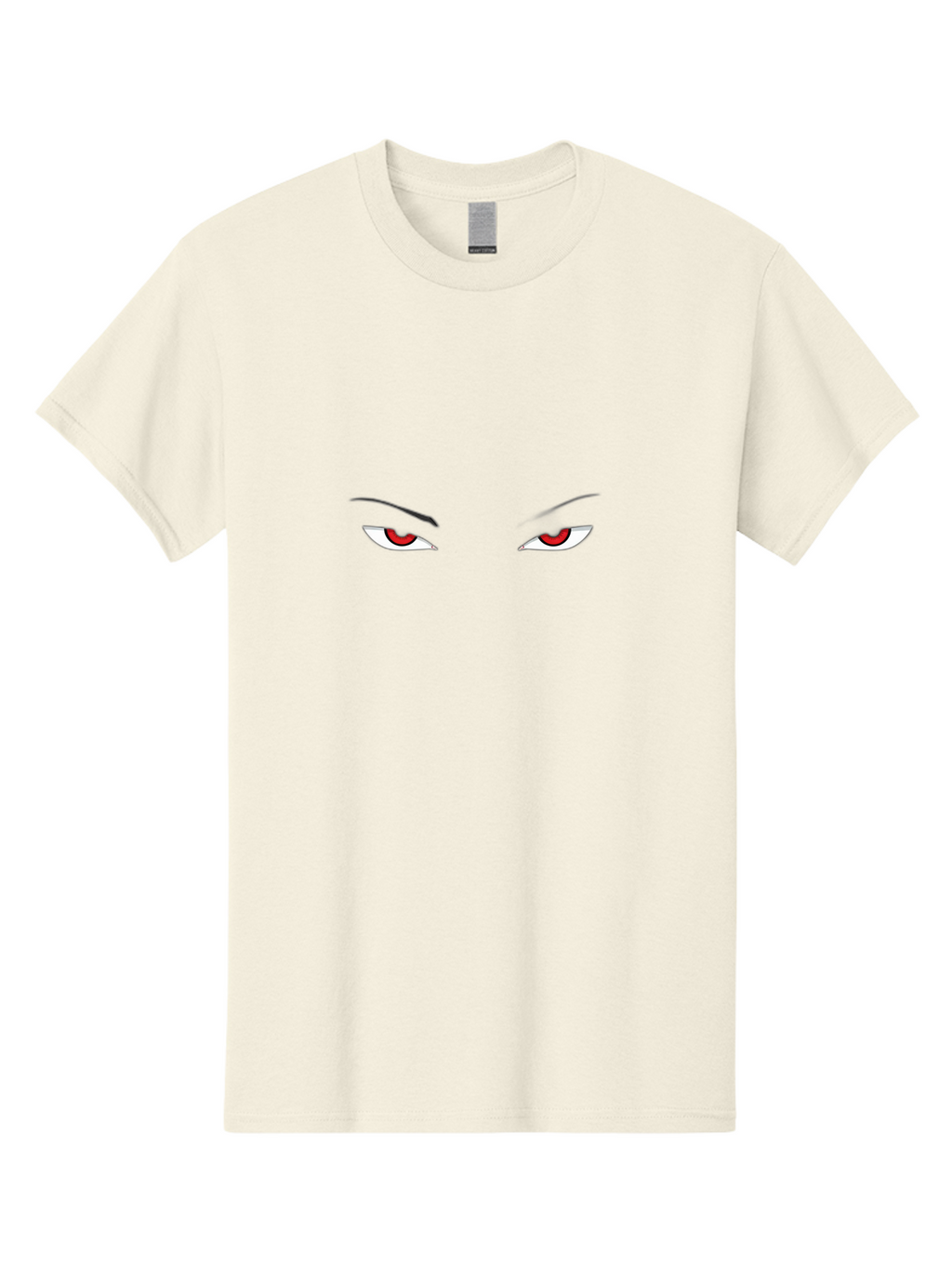 Pair-Of-Eyes Men'S Graphic Tee, 100% Cotton, Comfortable Casual Summer Wear, Machine Washable, Cartoon Eyes, Red Irises, White Eyes, Black Eyebrows, Anime Style, Simple Design, Bold Colors, Eye Contact Bac207