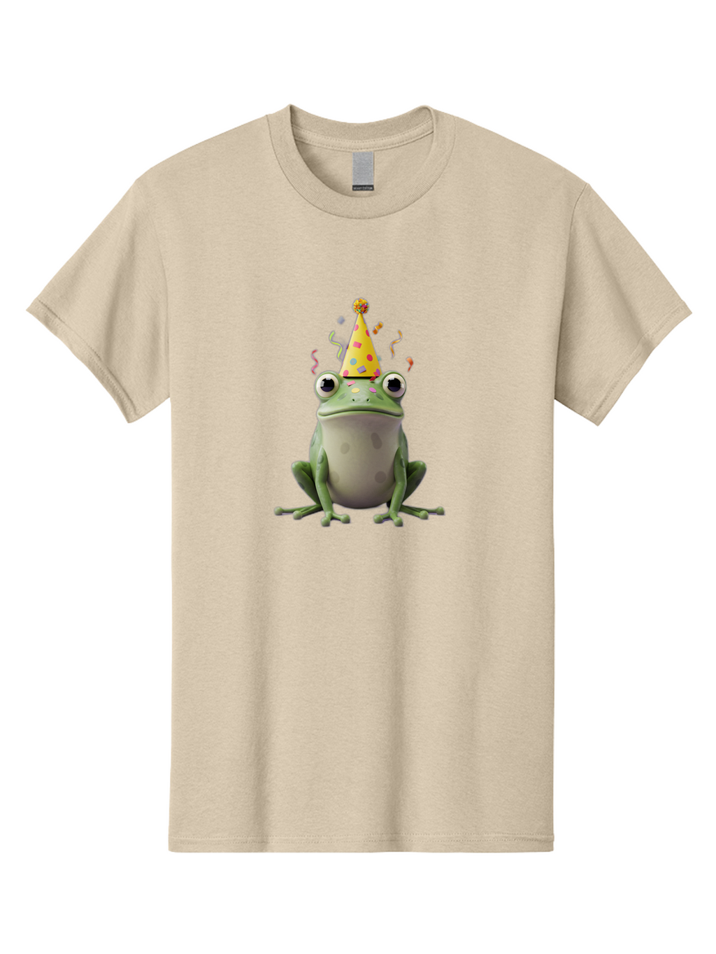 Party-Frog-4 Men'S Graphic Tee, 100% Cotton, Comfortable Casual Summer Wear, Machine Washable, Cartoon Frog, Party Hat, Celebration, Confetti, Funny Animal, Playful Creature, Festive Atmosphere, Colorful Decorations, Joyful Moment, Bac212