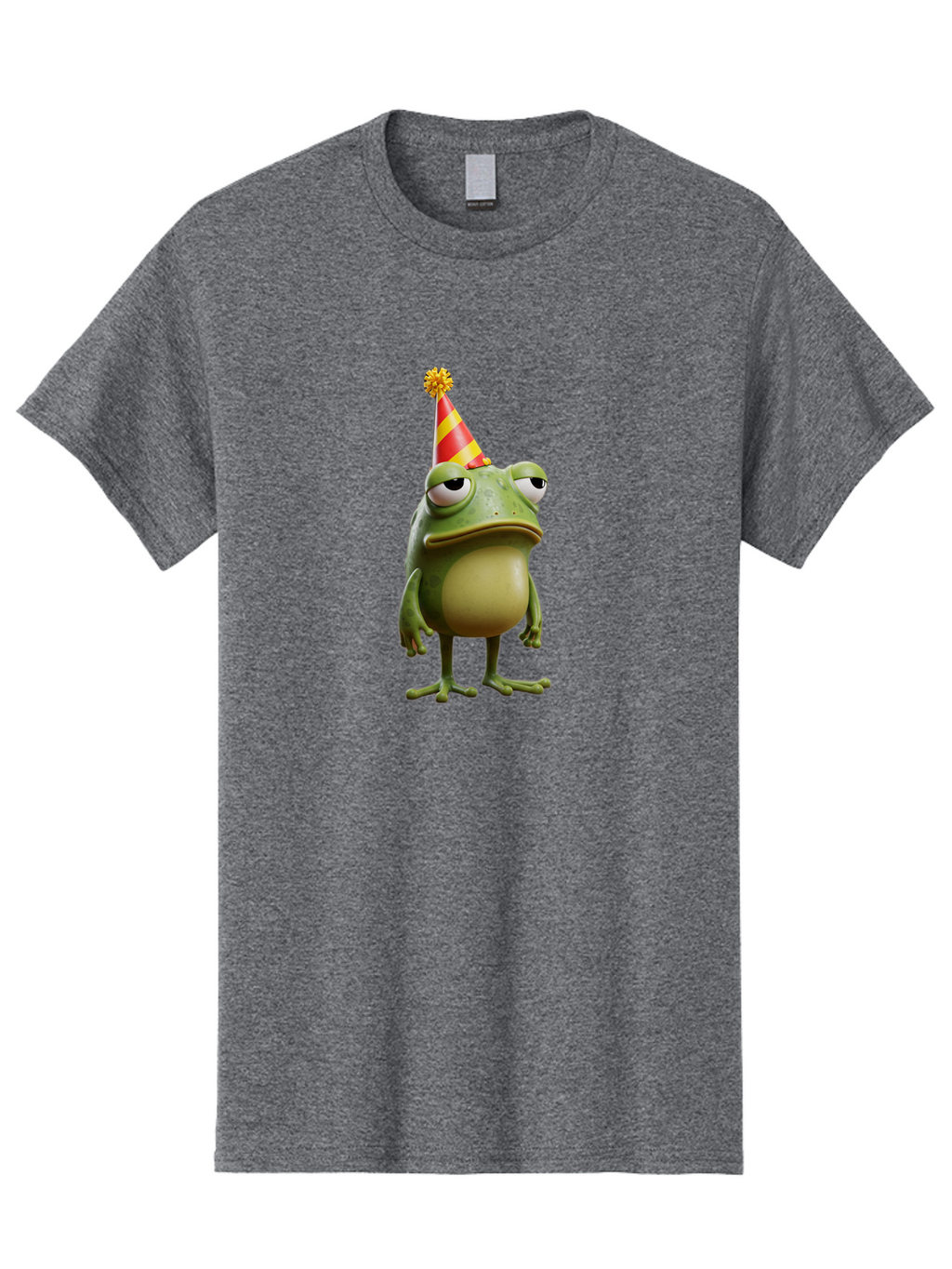 Pepe-The-Frog-Party-Hat Men'S Graphic Tee, 100% Cotton, Comfortable Casual Summer Wear, Machine Washable, Pepe The Frog, Party Hat, Frog Meme, Cartoon Character, Celebration, Funny, Meme Culture, Pepe, Sad Frog Bac218