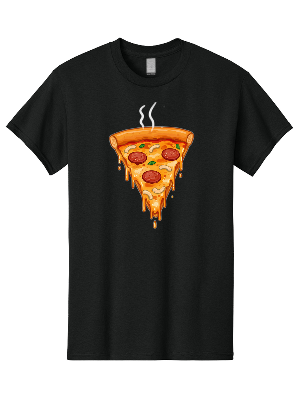 Pepperoni-Pizza-Slice-18 Men'S Graphic Tee, 100% Cotton, Comfortable Casual Summer Wear, Machine Washable, Cheesy Pizza Slice, Pepperoni Pizza, Melted Cheese, Hot Pizza, Fresh Basil, Pepperoni Slices, Steaming Pizza, Tasty Topping, Pizza Lover Bac228
