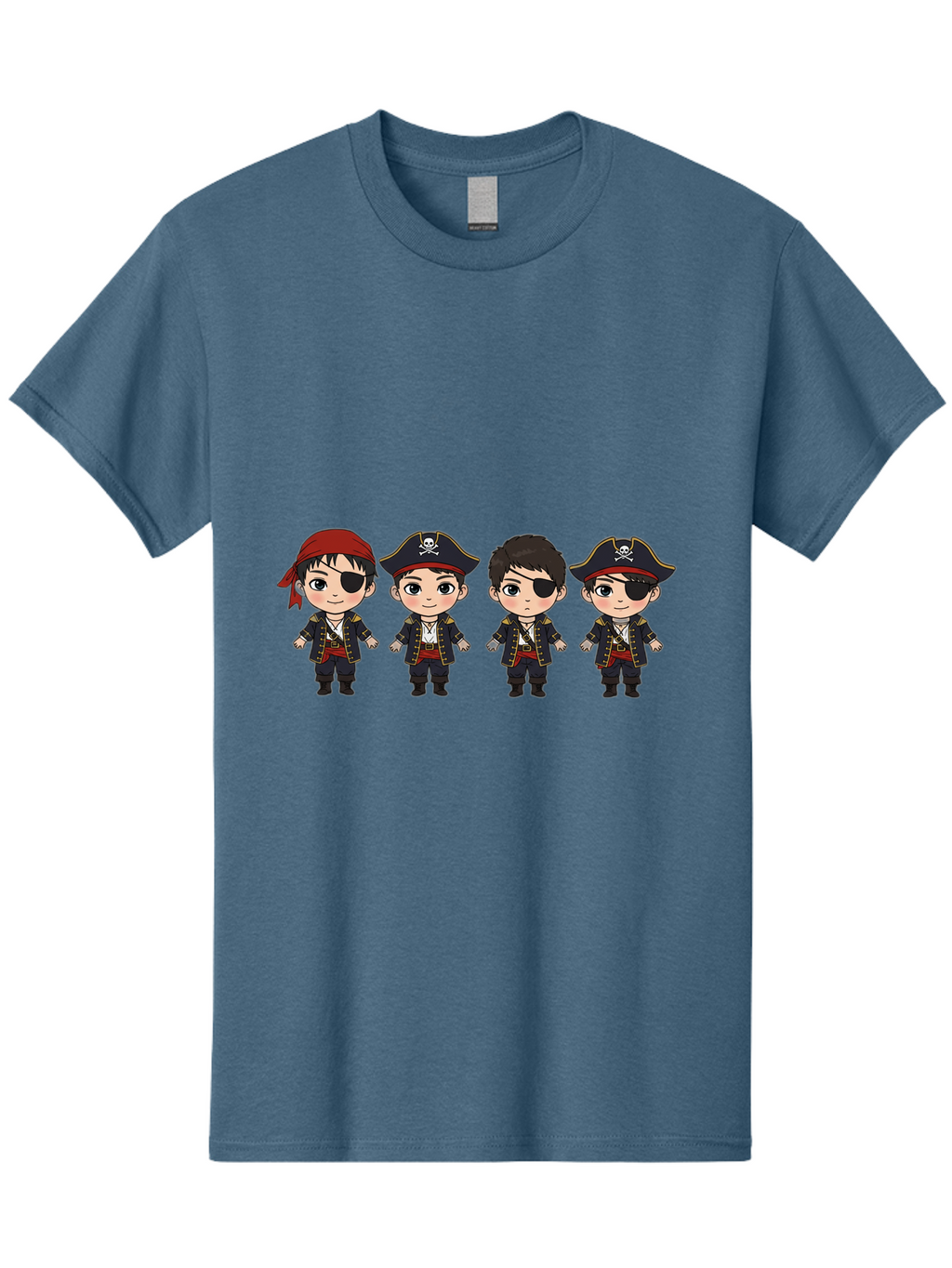Pirate-Characters Men'S Graphic Tee, 100% Cotton, Comfortable Casual Summer Wear, Machine Washable, Cartoon Pirate Boys, Pirate Costumes, Eye Patches, Pirate Hats, Skull And Crossbones, Pirate Fashion, Kawaii Pirates, Pirate Accessories, Bac257