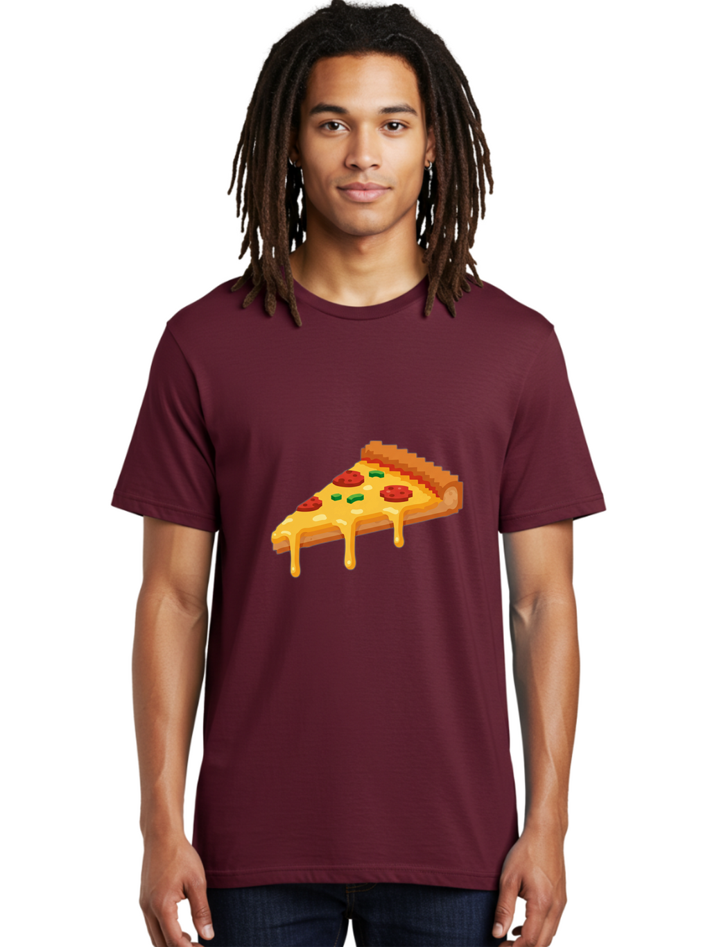Pizza-Slice-20 Men'S Graphic Tee, 100% Cotton, Comfortable Casual Summer Wear, Machine Washable, Cheesy Pizza, Pepperoni Pizza, Pizza Topping, Melted Cheese, Food Illustration, Cartoon Food, Italian Cuisine, Pizza Slice, Savory Treat, Bac281