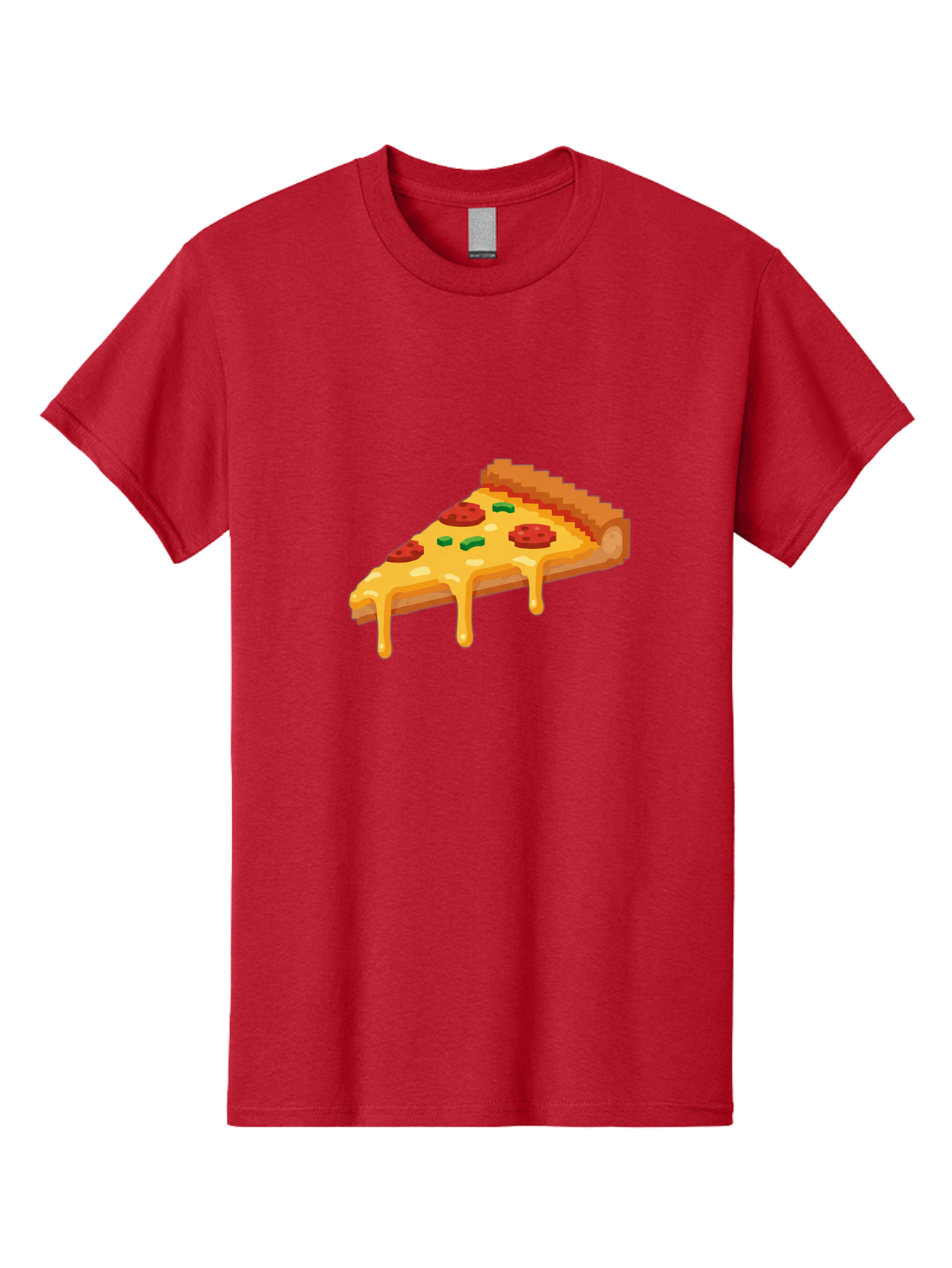 Pizza-Slice-20 Men'S Graphic Tee, 100% Cotton, Comfortable Casual Summer Wear, Machine Washable, Cheesy Pizza, Pepperoni Pizza, Pizza Topping, Melted Cheese, Food Illustration, Cartoon Food, Italian Cuisine, Pizza Slice, Savory Treat, Bac281