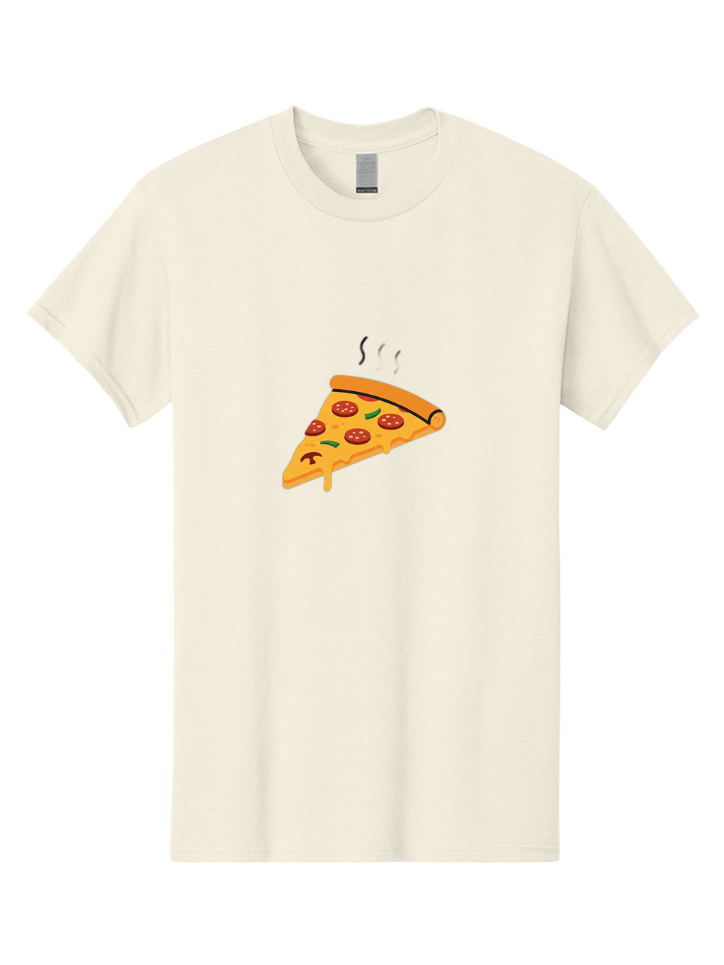 Pizza-Slice-21 Men'S Graphic Tee, 100% Cotton, Comfortable Casual Summer Wear, Machine Washable, Pepperoni Pizza Slice, Melted Cheese, Green Peppers, Hot Food, Cartoon Style, Savory Delight, Freshly Baked Pizza, Tasty Treat, Gooey Strings Bac282