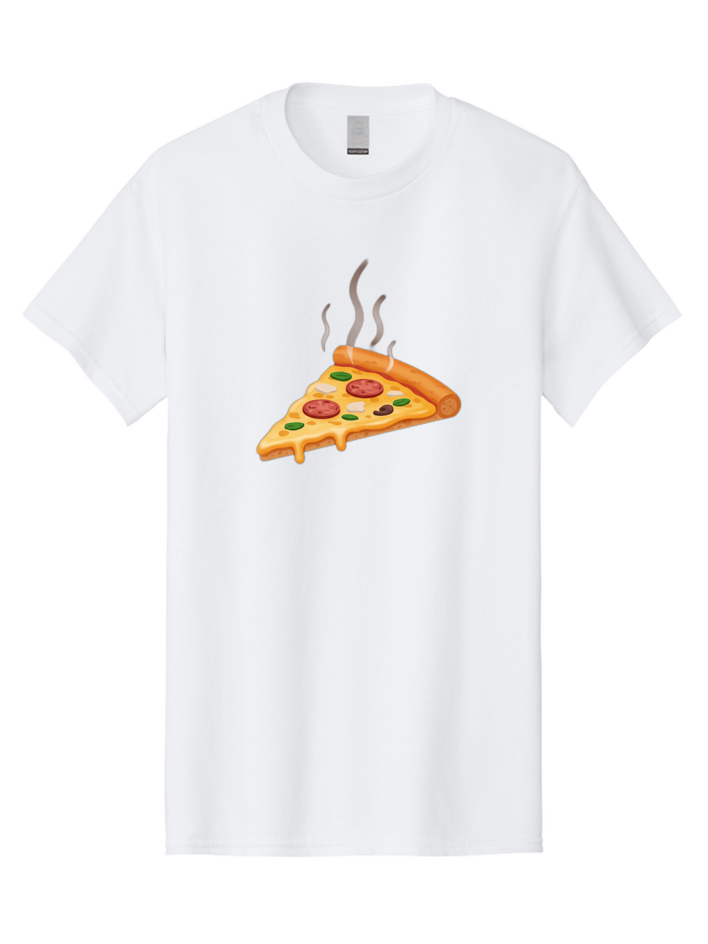 Pizza-Slice-25 Men'S Graphic Tee, 100% Cotton, Comfortable Casual Summer Wear, Machine Washable, Hot Pizza Slice, Melted Cheese, Pepperoni, Green Peppers, Olives, Italian Cuisine, Delicious Food, Savory Toppings, Foodie, Pizza Lovers Bac286