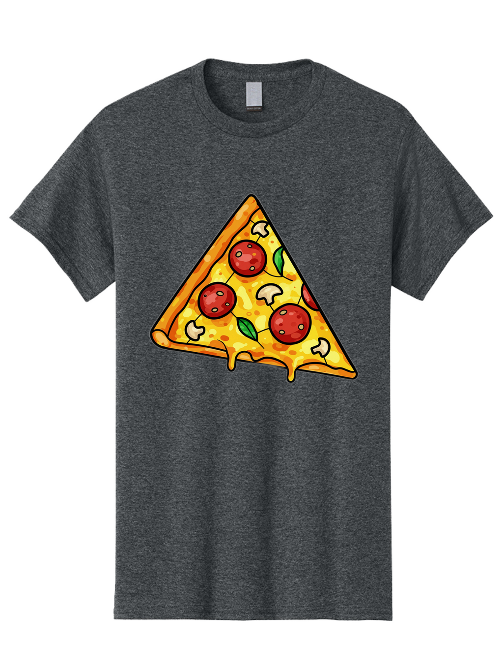 Pizza-Slice-34 Men'S Graphic Tee, 100% Cotton, Comfortable Casual Summer Wear, Machine Washable, Tasty Pizza, Melted Cheese, Pepperoni Pizza, Mushrooms, Basil, Cheesy Goodness, Savory Delight, Italian Cuisine, Foodie Favorite, Pizza Love Bac296