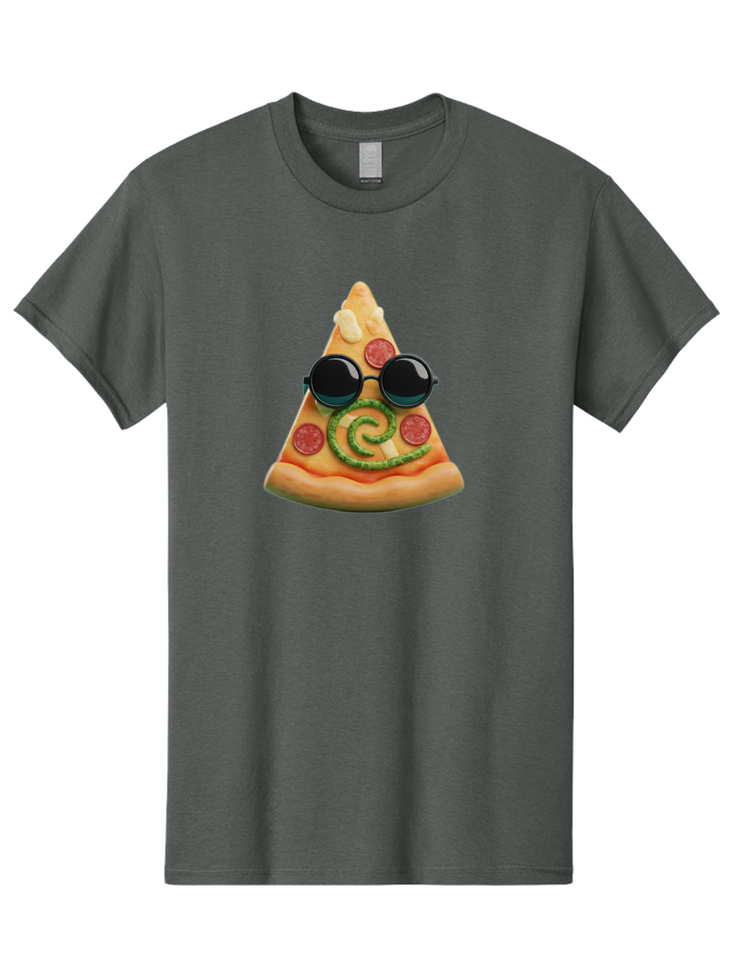Pizza-Slice-With-Sunglasses-3 Men'S Graphic Tee, 100% Cotton, Comfortable Casual Summer Wear, Machine Washable, Funny Pizza, Cool Pizza Slice, Pepperoni Pizza, Melted Cheese, Pesto Swirl, Cute Food, Hipster Food, Casual Dining, Pizza Love, Bac314