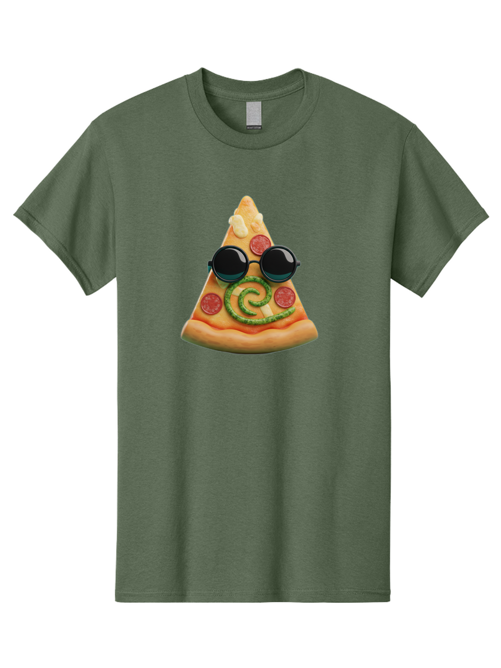 Pizza-Slice-With-Sunglasses-3 Men'S Graphic Tee, 100% Cotton, Comfortable Casual Summer Wear, Machine Washable, Funny Pizza, Cool Pizza Slice, Pepperoni Pizza, Melted Cheese, Pesto Swirl, Cute Food, Hipster Food, Casual Dining, Pizza Love, Bac314