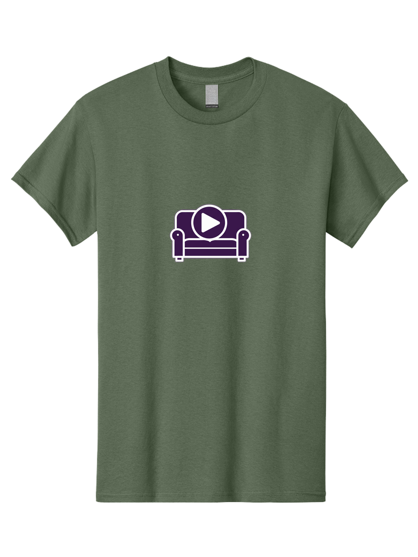 Play-Button-Couch Men'S Graphic Tee, 100% Cotton, Comfortable Casual Summer Wear, Machine Washable, Couch Icon, Play Button, Media Player, Entertainment, Relaxation, Home Theater, Streaming Service, Play Icon Bac326