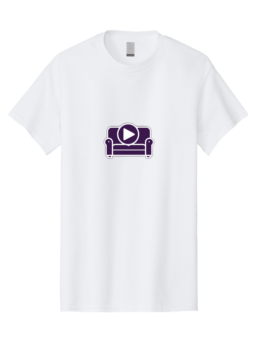 Play-Button-Couch Men'S Graphic Tee, 100% Cotton, Comfortable Casual Summer Wear, Machine Washable, Couch Icon, Play Button, Media Player, Entertainment, Relaxation, Home Theater, Streaming Service, Play Icon Bac326