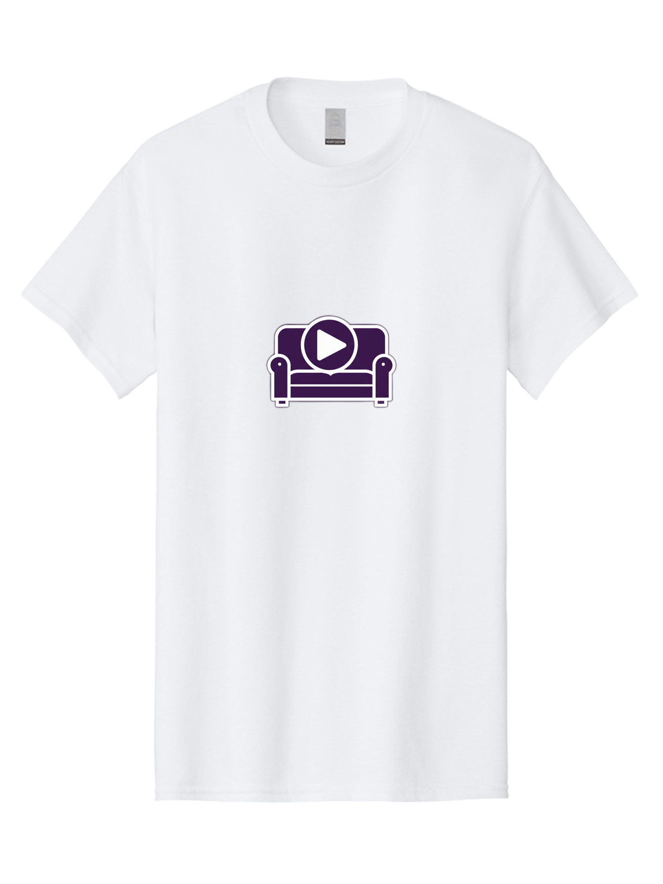 Play-Button-Couch Men'S Graphic Tee, 100% Cotton, Comfortable Casual Summer Wear, Machine Washable, Couch Icon, Play Button, Media Player, Entertainment, Relaxation, Home Theater, Streaming Service, Play Icon Bac326