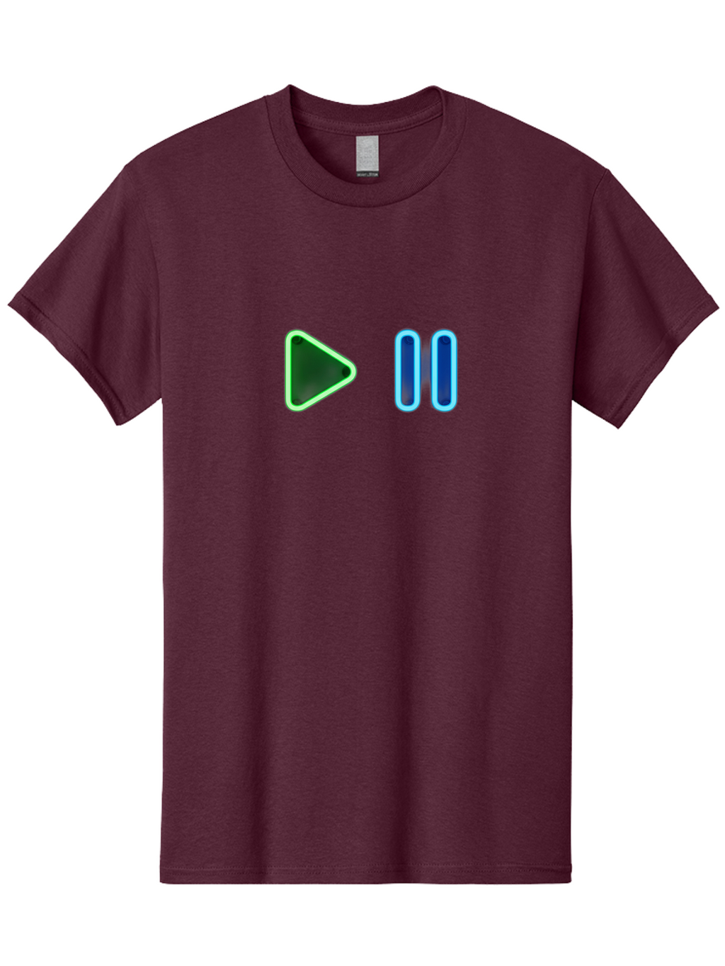 Play-Pause-Buttons Men'S Graphic Tee, 100% Cotton, Comfortable Casual Summer Wear, Machine Washable, Media Controls, Play Button, Pause Button, Video Player, Music Controls, Interface Elements, User Interface Bac333