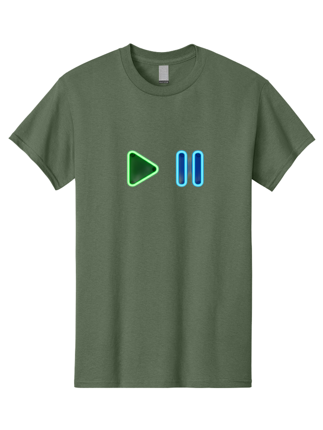 Play-Pause-Buttons Men'S Graphic Tee, 100% Cotton, Comfortable Casual Summer Wear, Machine Washable, Media Controls, Play Button, Pause Button, Video Player, Music Controls, Interface Elements, User Interface Bac333