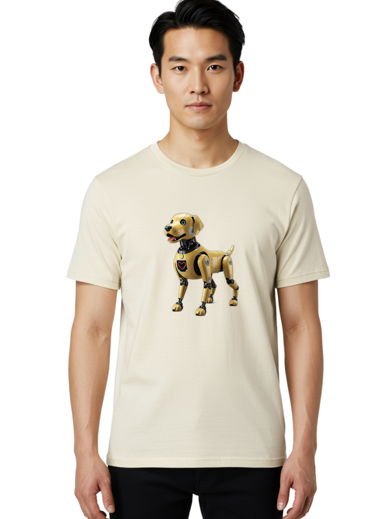Robot-Dog Men'S Graphic Tee, 100% Cotton, Comfortable Casual Summer Wear, Machine Washable, Robotic Dog, Futuristic Pet, Artificial Intelligence, Cybernetic Canine, Tech-Savvy Companion, Mechanical Limbs, Robotic Joints, High-Tech Gadget, Bac373