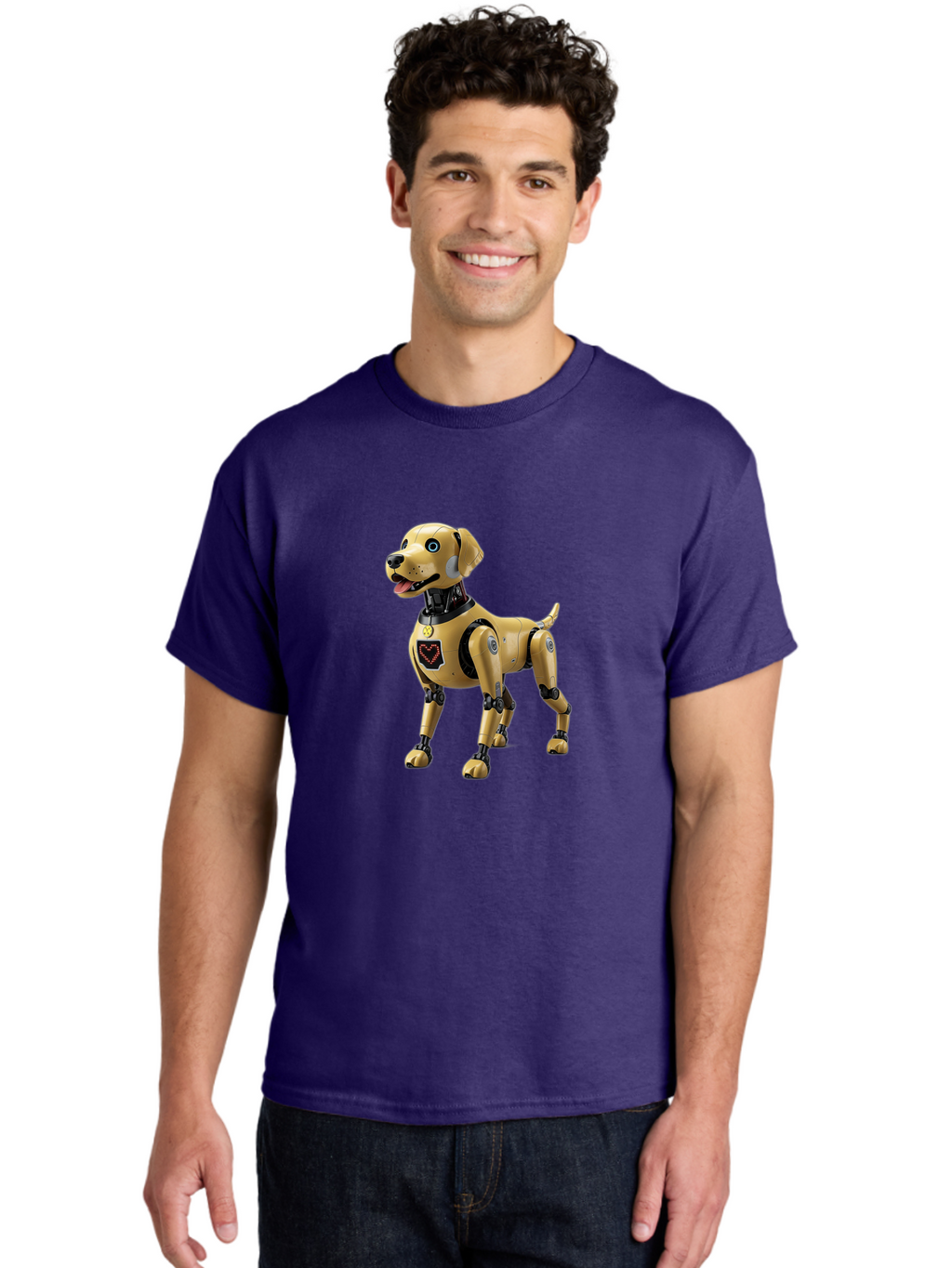 Robot-Dog Men'S Graphic Tee, 100% Cotton, Comfortable Casual Summer Wear, Machine Washable, Robotic Dog, Futuristic Pet, Artificial Intelligence, Cybernetic Canine, Tech-Savvy Companion, Mechanical Limbs, Robotic Joints, High-Tech Gadget, Bac373