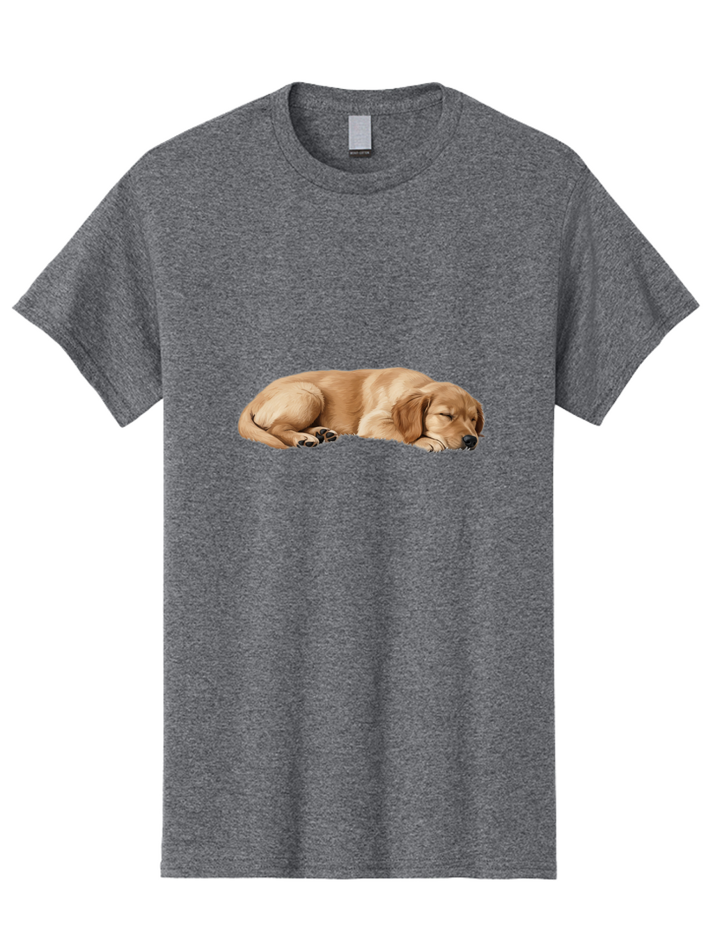 Sleeping-Golden-Retriever-Dog Men'S Graphic Tee, 100% Cotton, Comfortable Casual Summer Wear, Machine Washable, Sleeping Dog, Golden Retriever, Peaceful Animal, Resting Pet, Calm Canine, Adorable Dog, Dog Sleep, Serene Pet, Relaxing Animal Bac414
