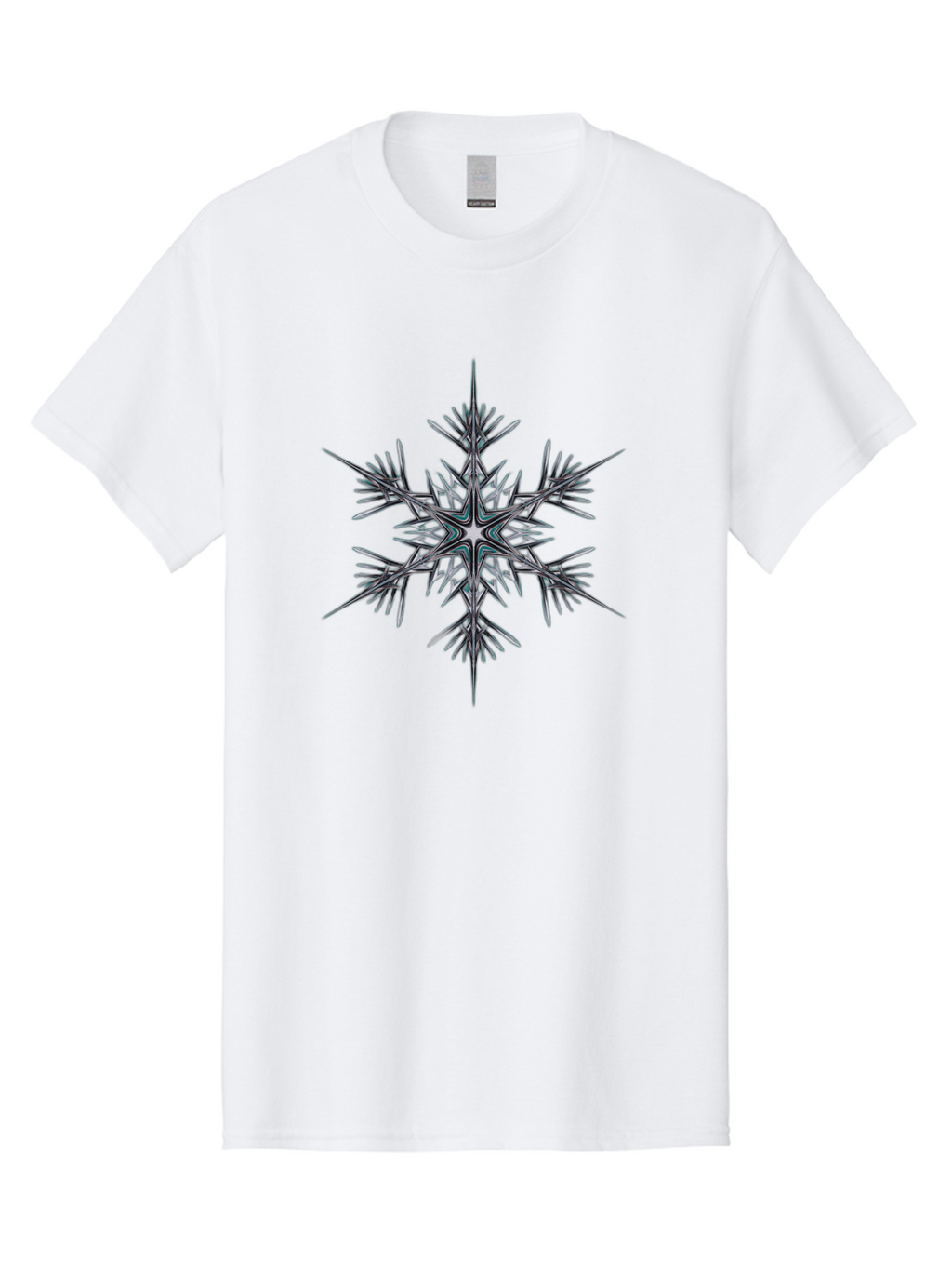 Snowflake-2 Men'S Graphic Tee, 100% Cotton, Comfortable Casual Summer Wear, Machine Washable, Delicate Snowflake, Intricate Patterns, Frosty Design, Crystal Clear, Winter Wonder, Icy Beauty, Symmetrical Shape, Six-Pointed Star Bac435