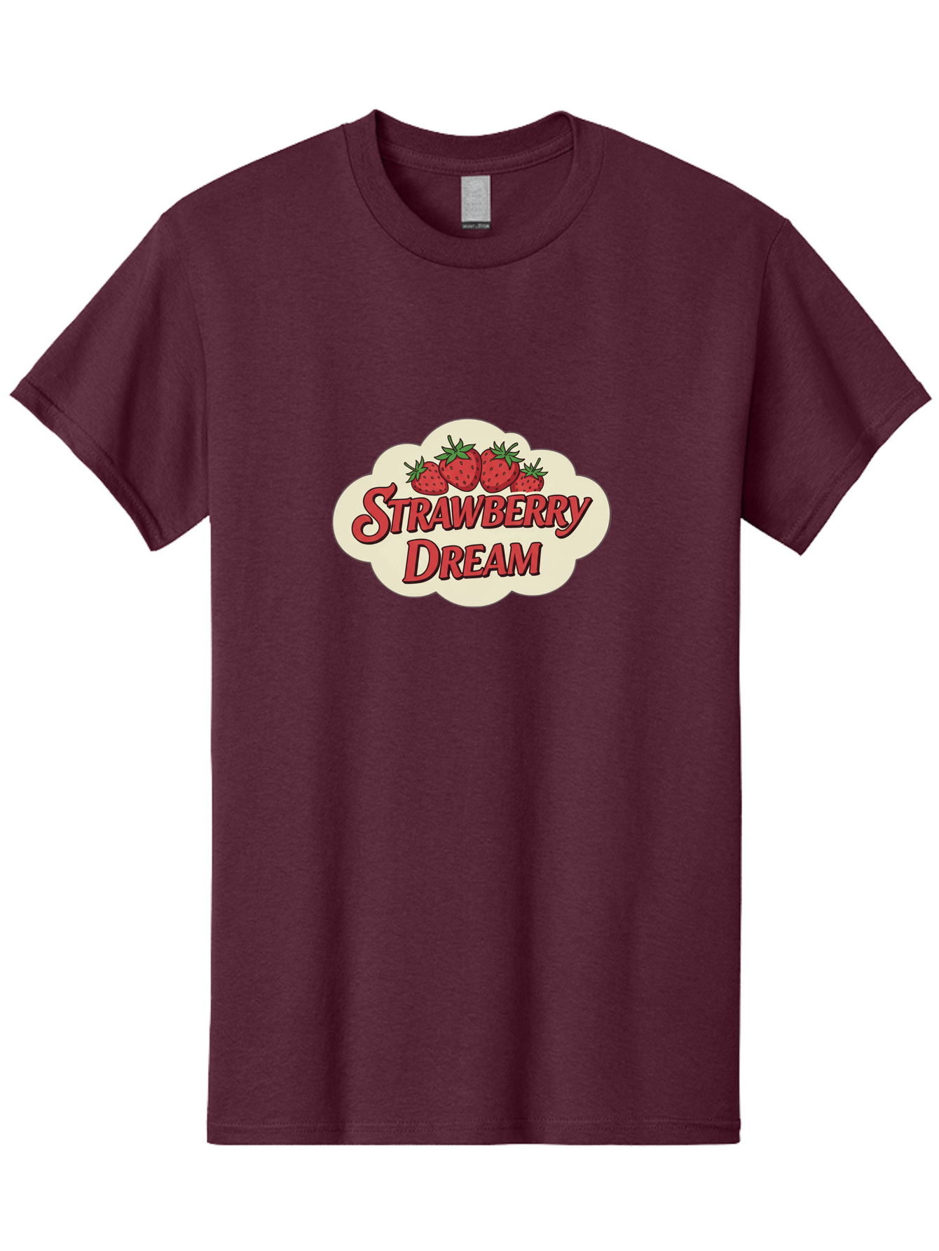 Strawberry-Dream Men'S Graphic Tee, 100% Cotton, Comfortable Casual Summer Wear, Machine Washable, Strawberry Theme, Dreamy Vibe, Red Strawberries, Sweet Treats, Fruit Logo, Cartoon Style, Whimsical Design, Vintage Feel, Summery Atmosphere, Bac475