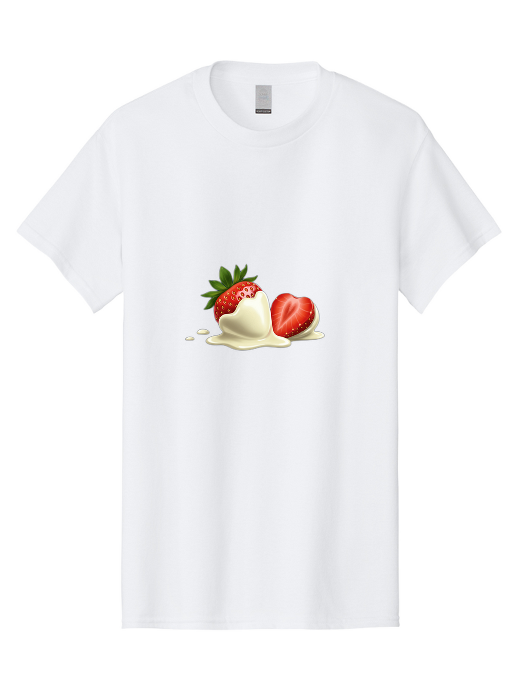 Strawberry-Ice-Cream Men'S Graphic Tee, 100% Cotton, Comfortable Casual Summer Wear, Machine Washable, Strawberry Dessert, Vanilla Ice Cream, Sweet Treat, Fresh Strawberry, Creamy Texture, Indulgent Delight, Summertime Snack Bac477