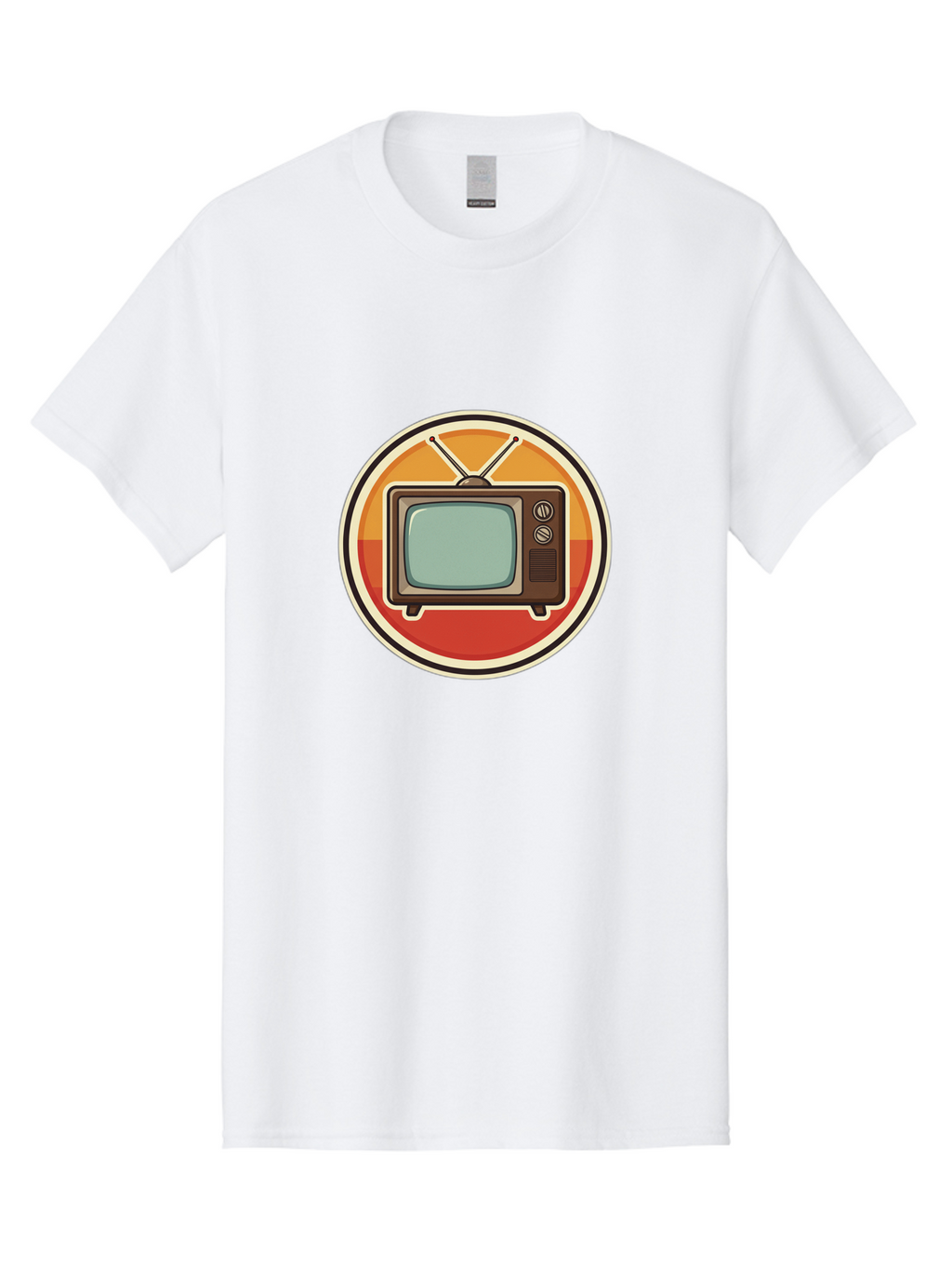 Tv-Icon Men'S Graphic Tee, 100% Cotton, Comfortable Casual Summer Wear, Machine Washable, Retro Television, Old Tv Set, Vintage Electronics, Classic Entertainment, Vintage Tech, Retro Gadgets, Nostalgic Devices, Antique Tv Bac524
