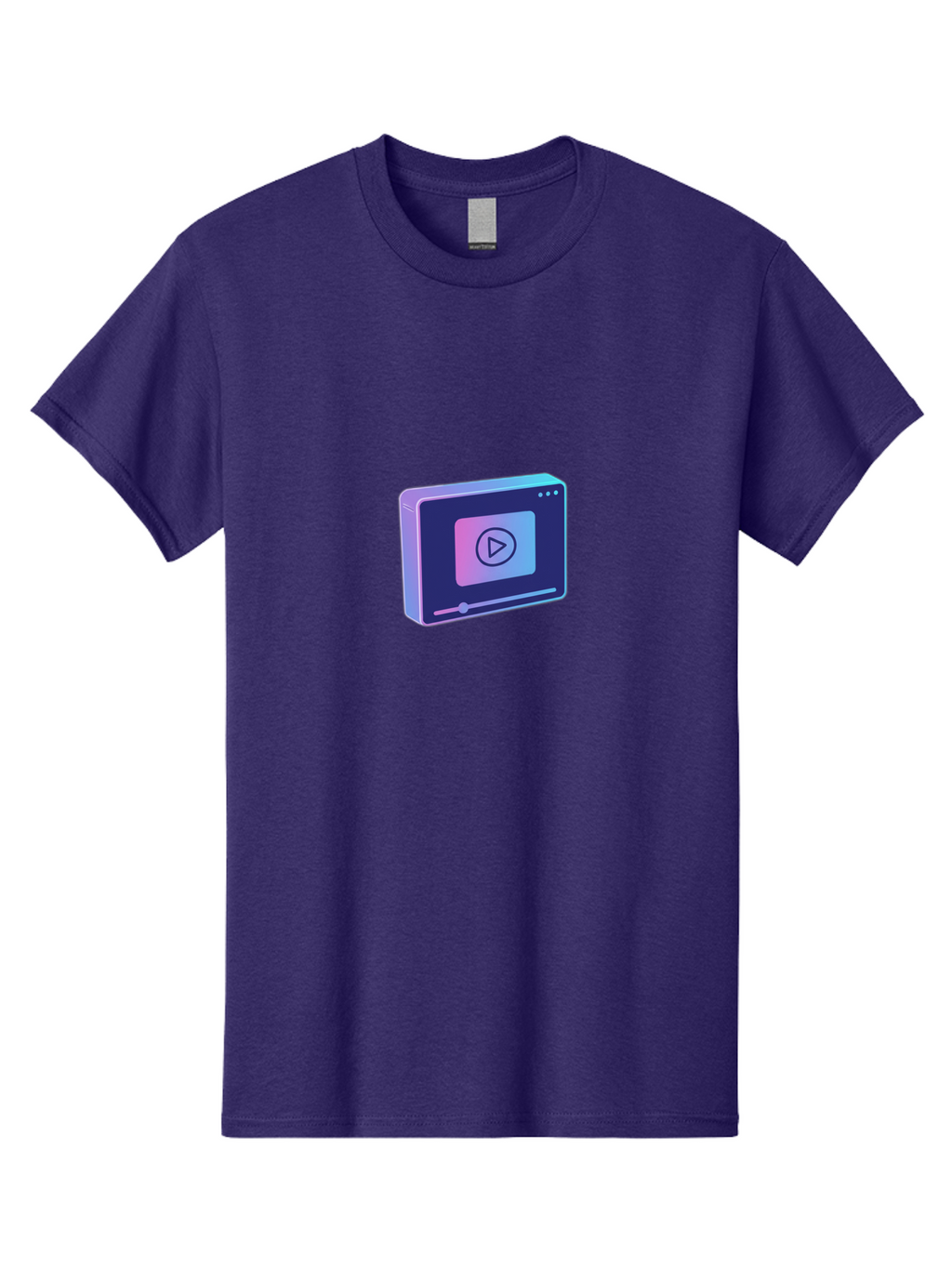 Video-Player Men'S Graphic Tee, 100% Cotton, Comfortable Casual Summer Wear, Machine Washable, Video Player Icon, Play Button, Media Player, Digital Video, Online Streaming, Playback Controls Bac548