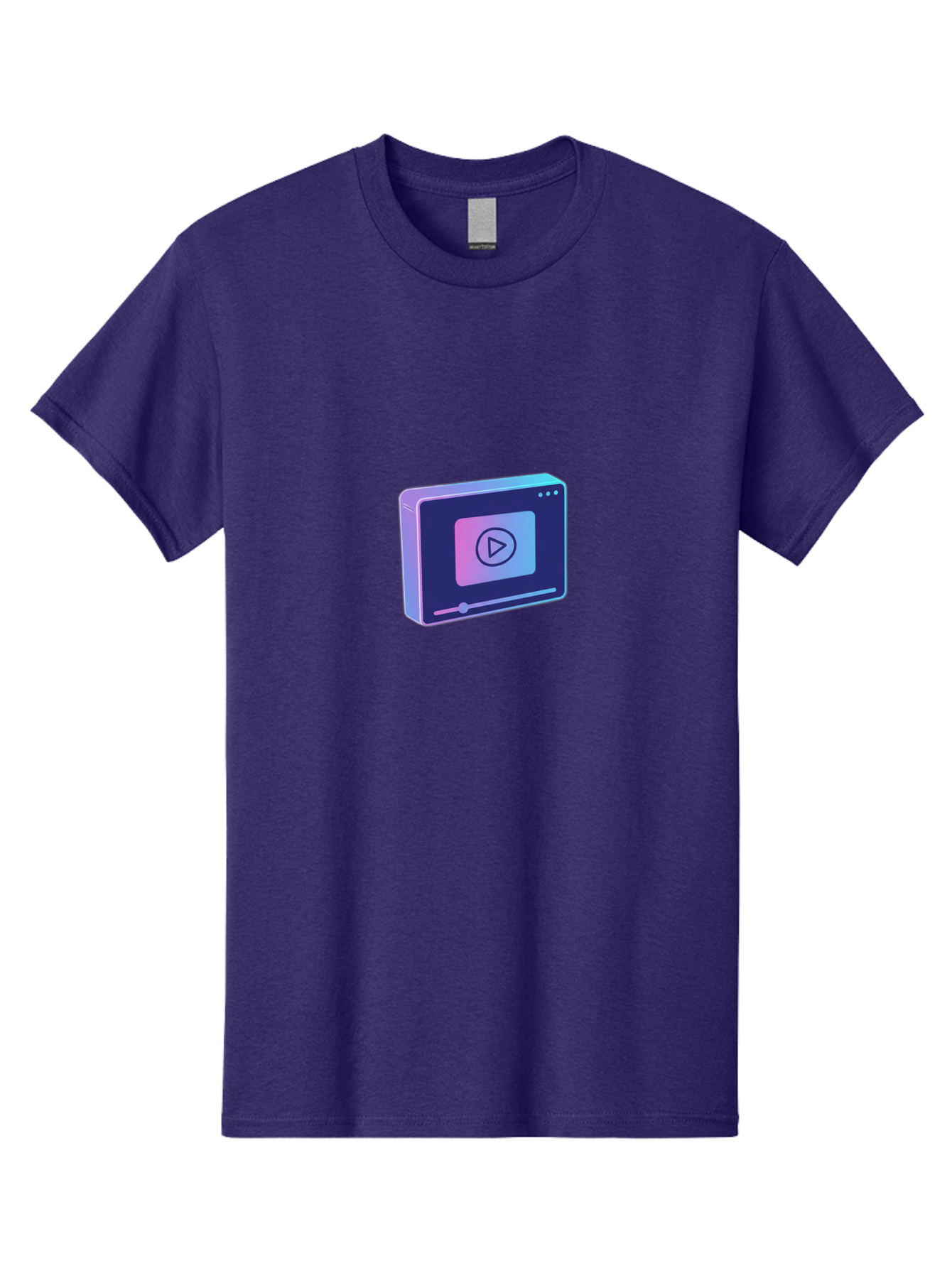 Video-Player Men'S Graphic Tee, 100% Cotton, Comfortable Casual Summer Wear, Machine Washable, Video Player Icon, Play Button, Media Player, Digital Video, Online Streaming, Playback Controls Bac548