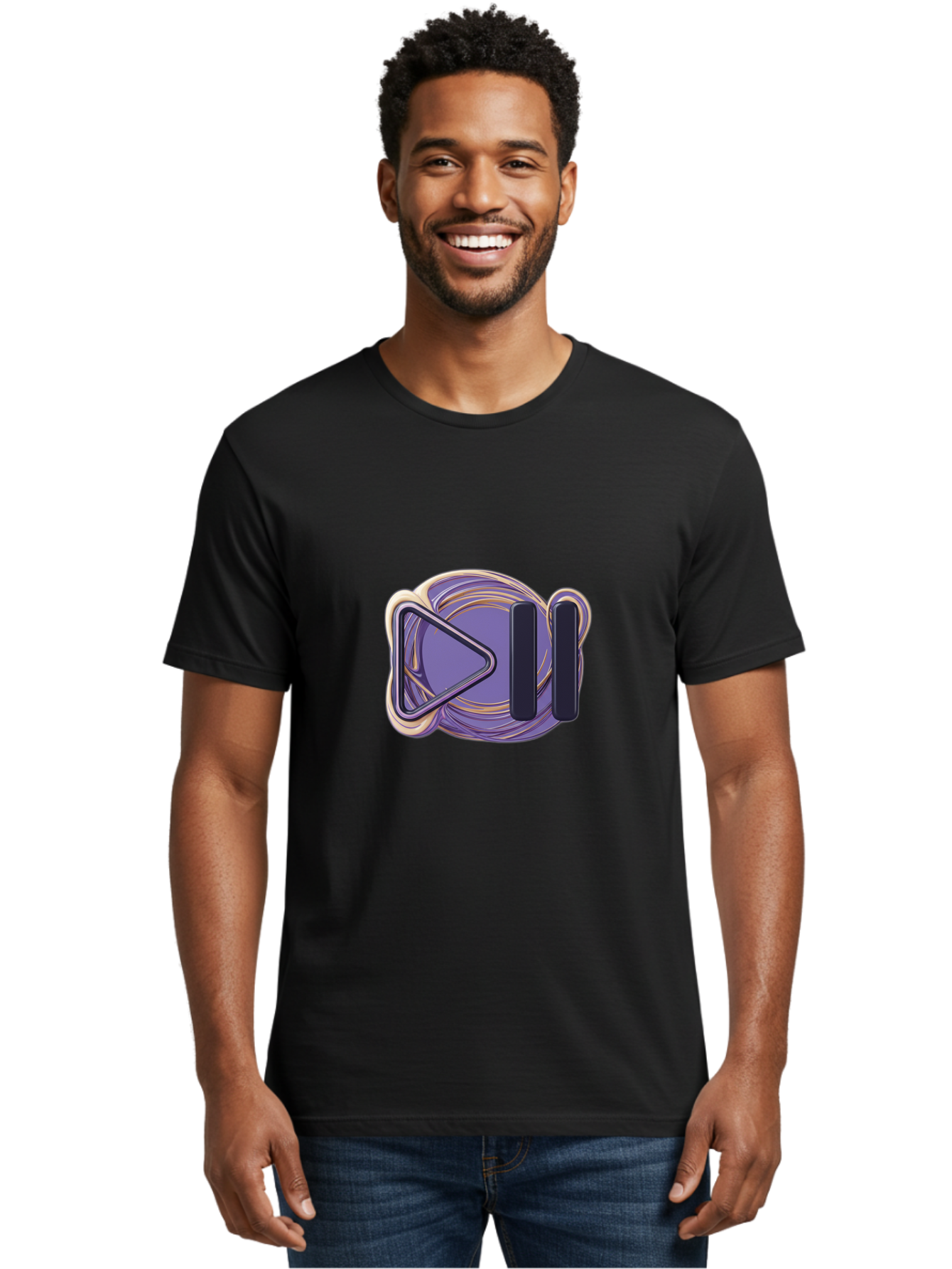 Virtual-Reality-Headset Men'S Graphic Tee, 100% Cotton, Comfortable Casual Summer Wear, Machine Washable, Virtual Reality Headset, Vr Technology, Purple Design, Metallic Accents, Futuristic Style, Gaming Accessory, Immersive Experience, Bac552