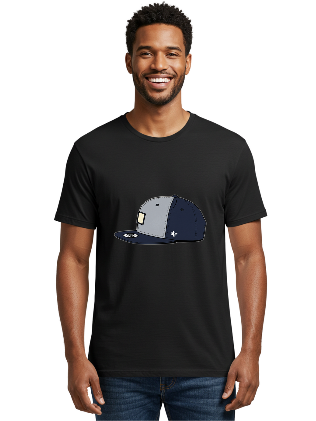 47-Snapback-Hat Men'S Graphic Tee, 100% Cotton, Comfortable Casual Summer Wear, Machine Washable, Baseball Cap, Snapback Hat, 47 Brand Clothing, Streetwear Fashion, Casual Style, Navy Blue Cap, Grey And Navy Color Combination, White Logo, Bac577