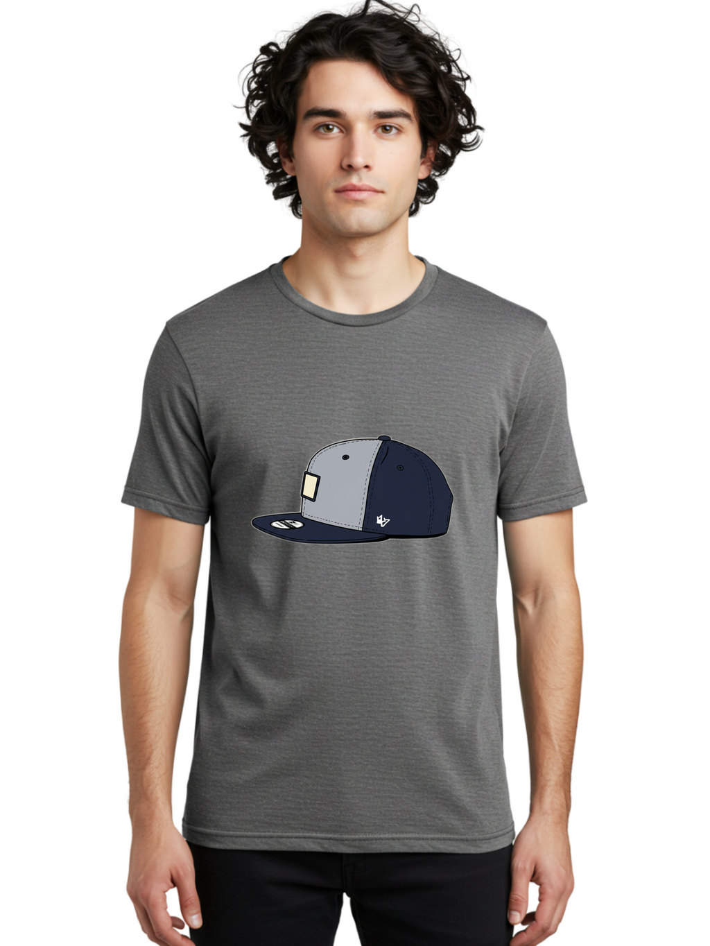 47-Snapback-Hat Men'S Graphic Tee, 100% Cotton, Comfortable Casual Summer Wear, Machine Washable, Baseball Cap, Snapback Hat, 47 Brand Clothing, Streetwear Fashion, Casual Style, Navy Blue Cap, Grey And Navy Color Combination, White Logo, Bac577