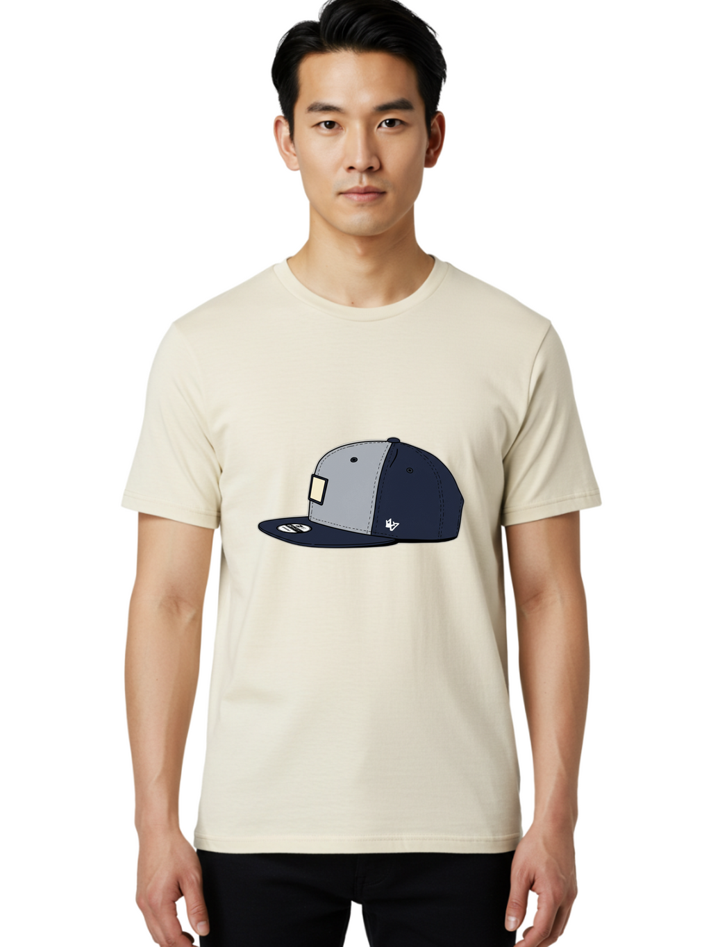 47-Snapback-Hat Men'S Graphic Tee, 100% Cotton, Comfortable Casual Summer Wear, Machine Washable, Baseball Cap, Snapback Hat, 47 Brand Clothing, Streetwear Fashion, Casual Style, Navy Blue Cap, Grey And Navy Color Combination, White Logo, Bac577