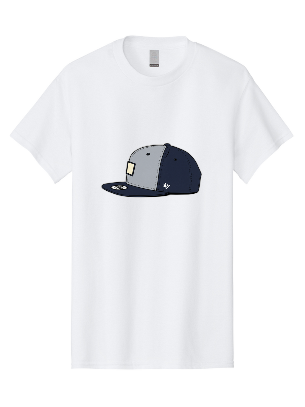 47-Snapback-Hat Men'S Graphic Tee, 100% Cotton, Comfortable Casual Summer Wear, Machine Washable, Baseball Cap, Snapback Hat, 47 Brand Clothing, Streetwear Fashion, Casual Style, Navy Blue Cap, Grey And Navy Color Combination, White Logo, Bac577