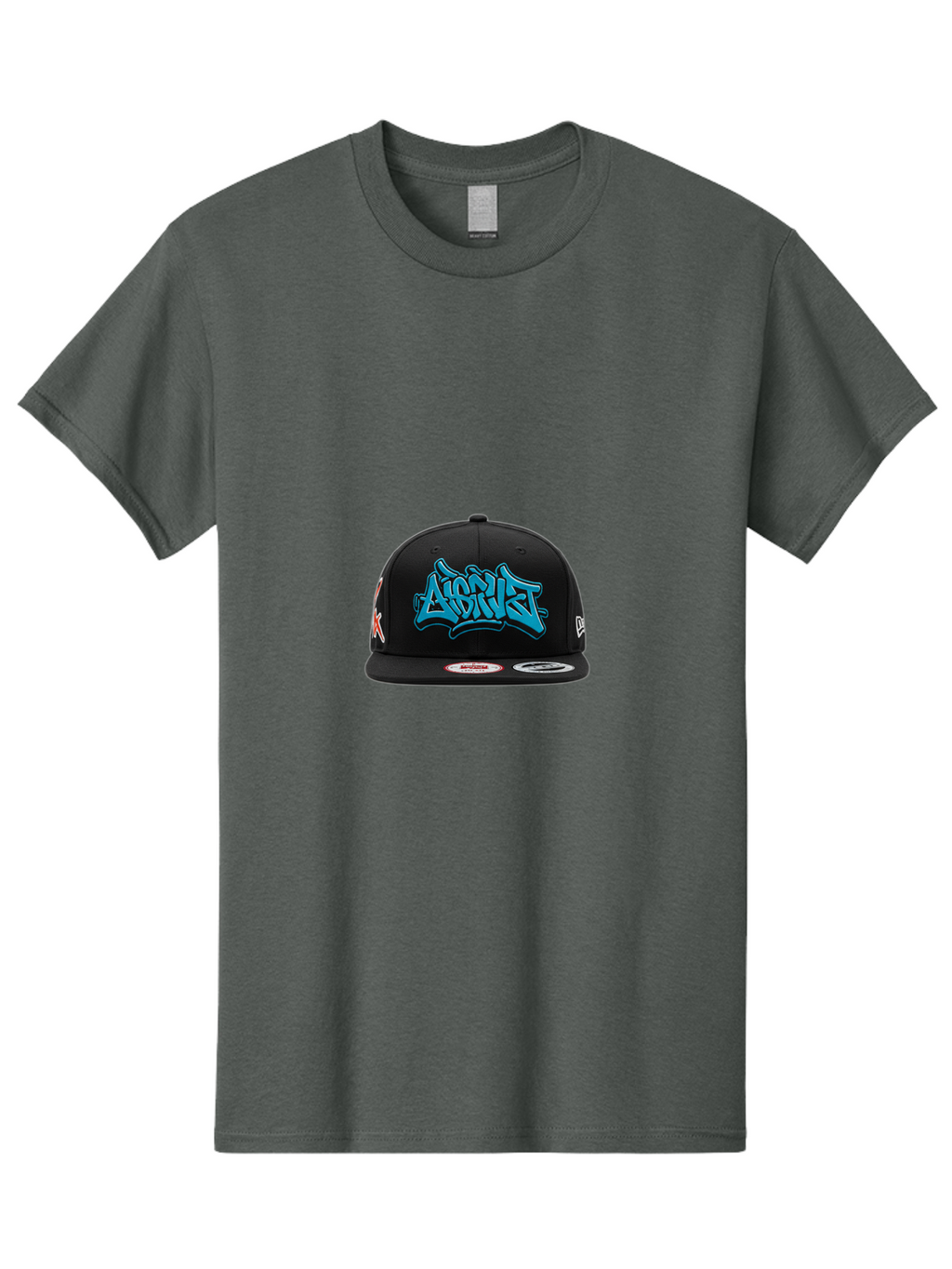 A-Ap-Rocky Men'S Graphic Tee, 100% Cotton, Comfortable Casual Summer Wear, Machine Washable, Black Baseball Cap, A$Ap Rocky Logo, Blue Graffiti Design, Streetwear Fashion, Hip Hop Style, Casual Wear, Trendy Accessories, Snapback Hat Bac579