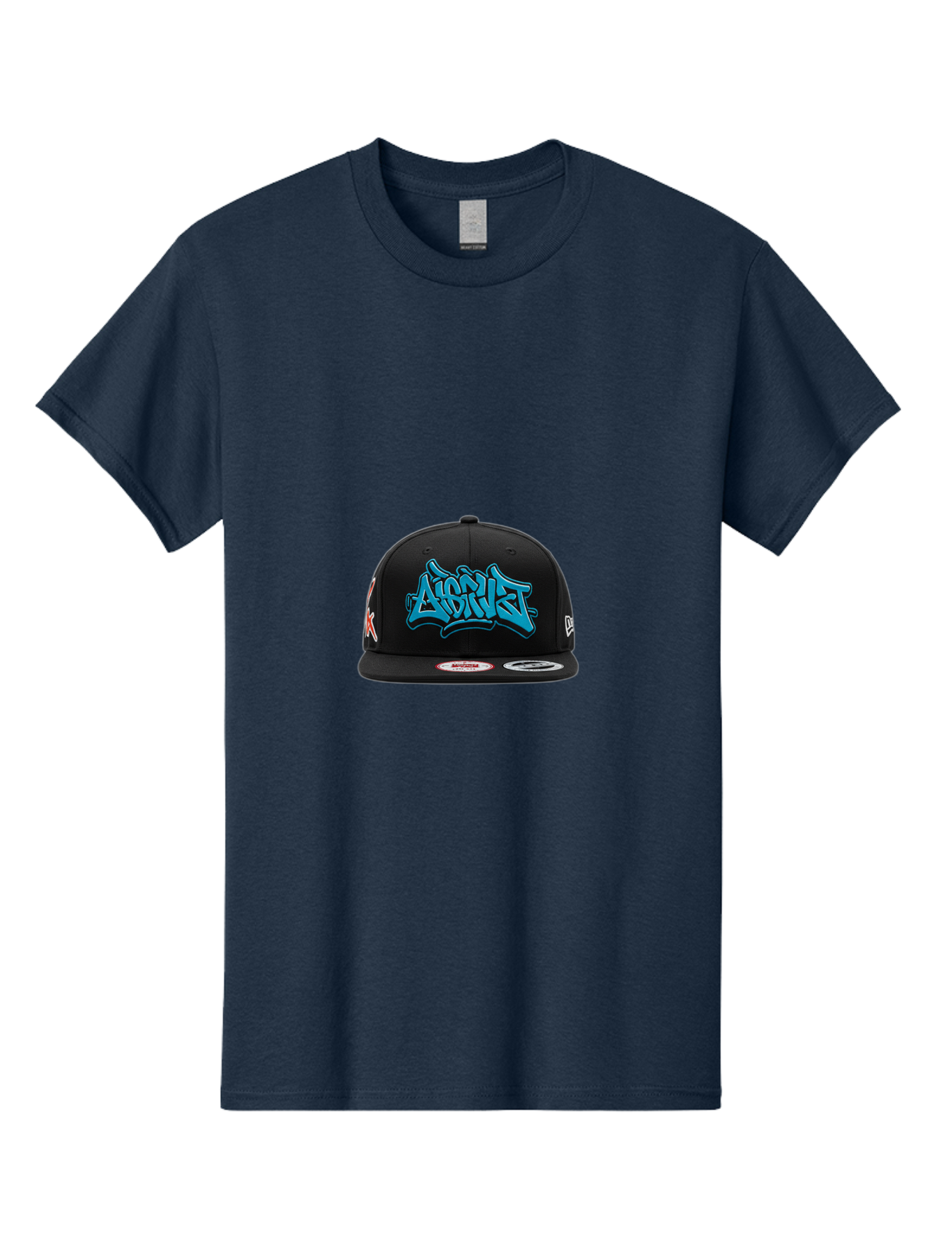 A-Ap-Rocky Men'S Graphic Tee, 100% Cotton, Comfortable Casual Summer Wear, Machine Washable, Black Baseball Cap, A$Ap Rocky Logo, Blue Graffiti Design, Streetwear Fashion, Hip Hop Style, Casual Wear, Trendy Accessories, Snapback Hat Bac579