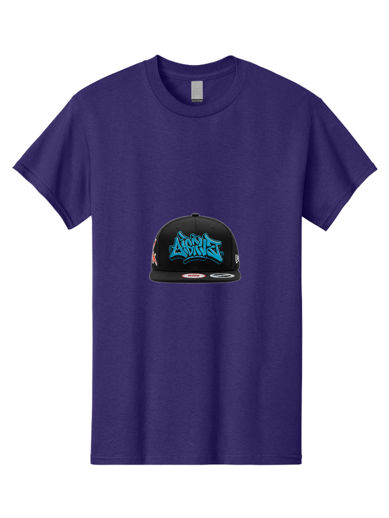 A-Ap-Rocky Men'S Graphic Tee, 100% Cotton, Comfortable Casual Summer Wear, Machine Washable, Black Baseball Cap, A$Ap Rocky Logo, Blue Graffiti Design, Streetwear Fashion, Hip Hop Style, Casual Wear, Trendy Accessories, Snapback Hat Bac579
